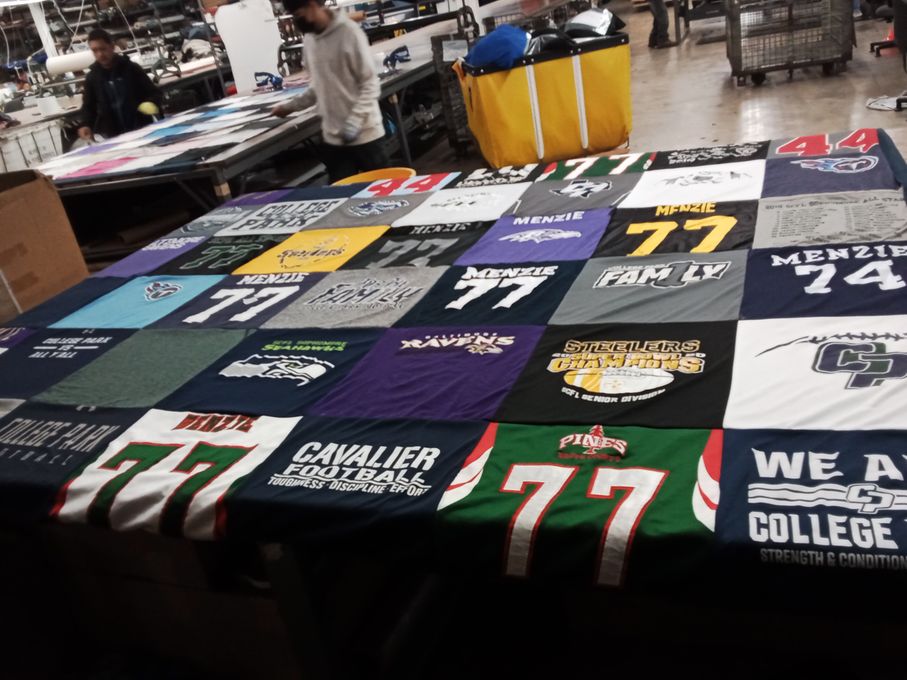 T-shirt quilt from menzie high school by Sara from TX