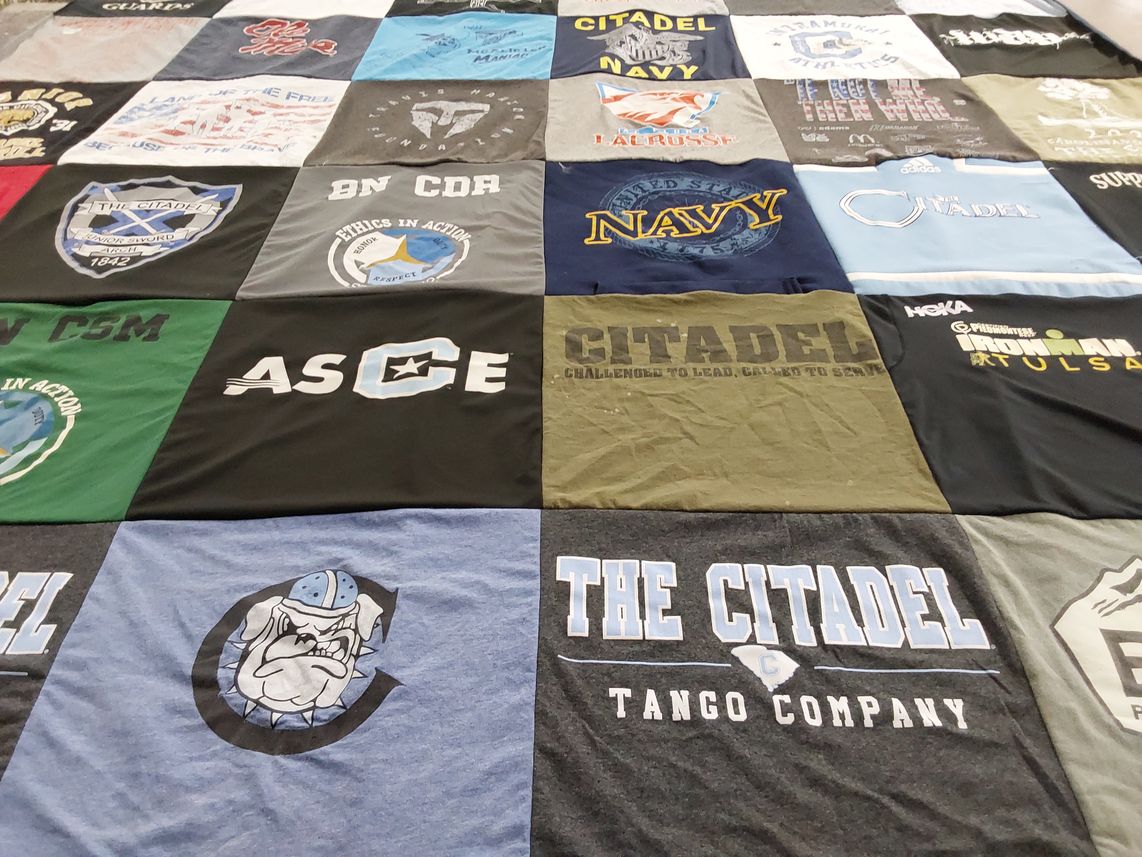 T-shirt quilt featuring the citadel bulldogs by Carolyn from SC