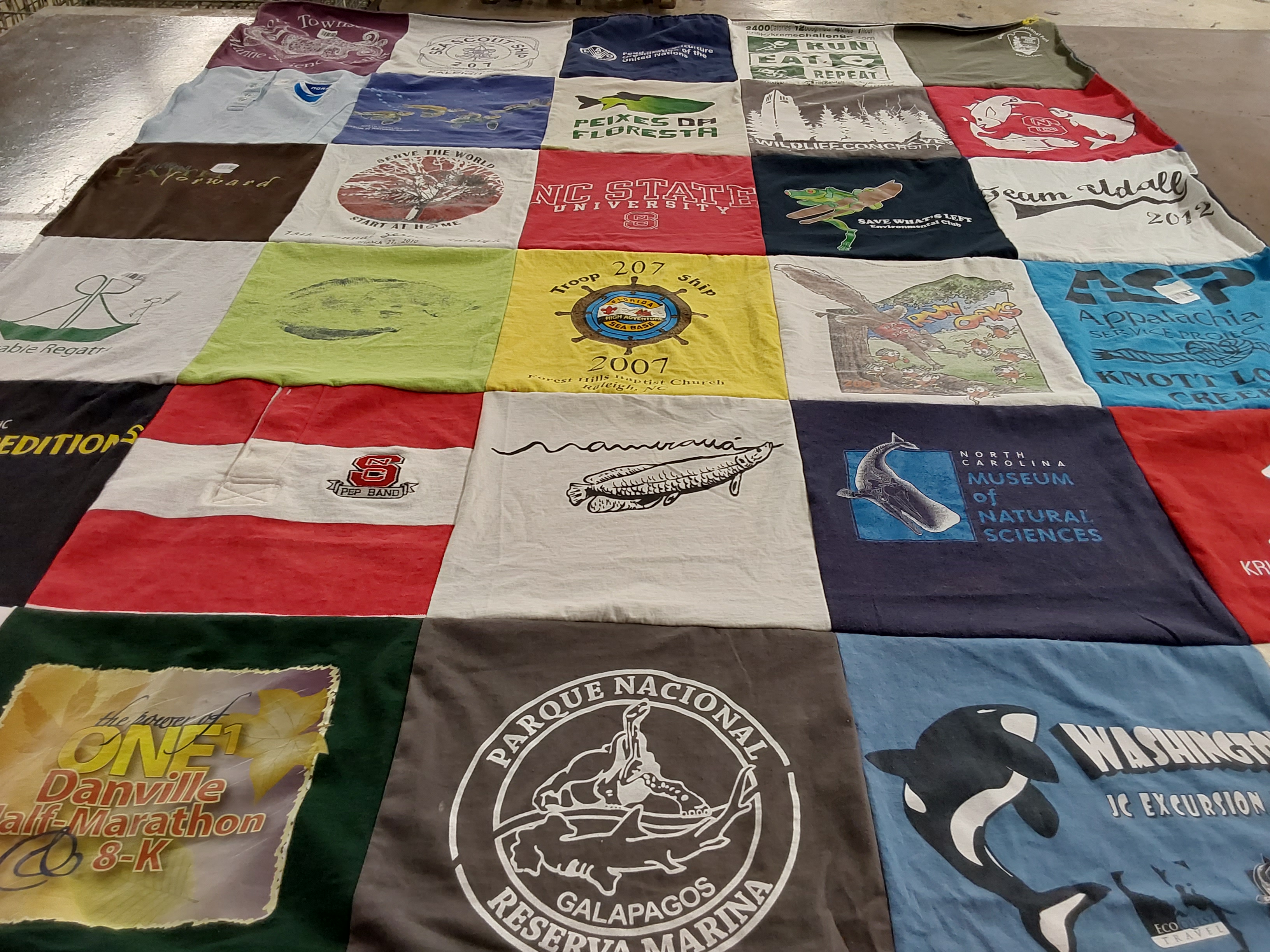 T-shirt quilt from north carolina state university by Gretchen from NC