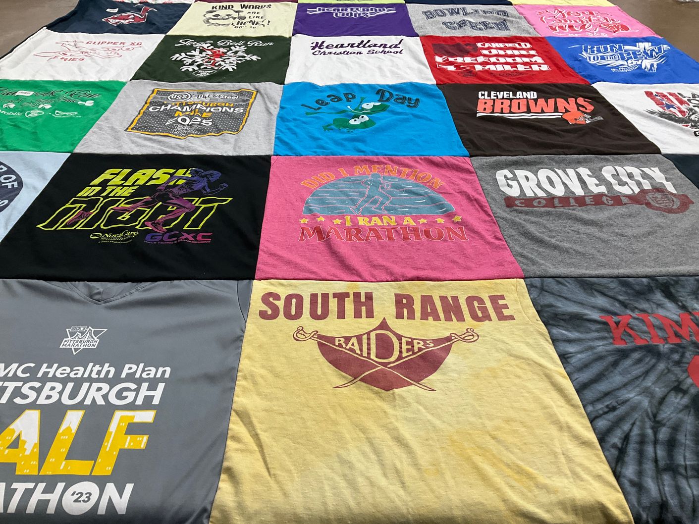T-shirt quilt featuring south range raiders, cleveland browns by Caroline from CO