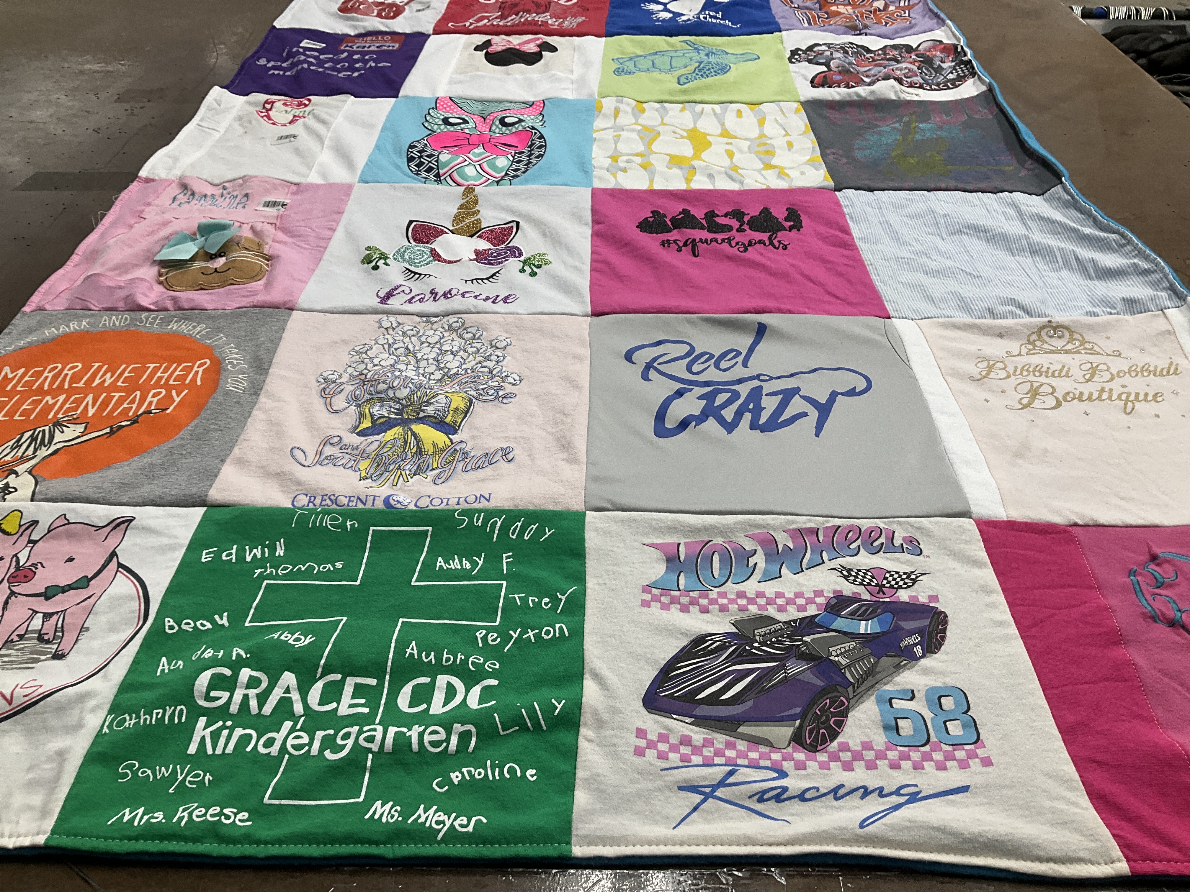 T-shirt quilt featuring hot wheels racing by Lauren from SC