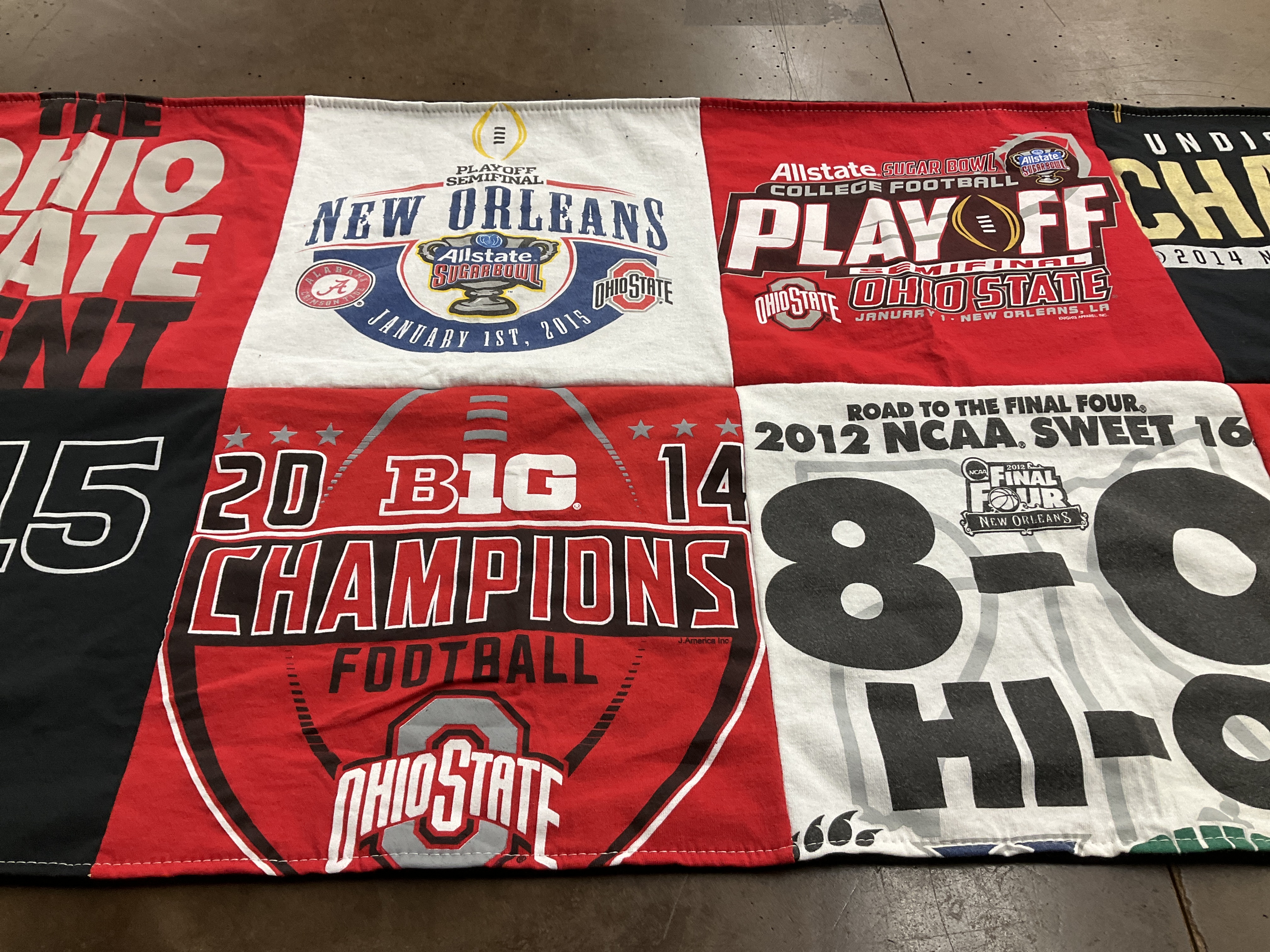 T-shirt quilt from ohio state university by Cynthia from OH