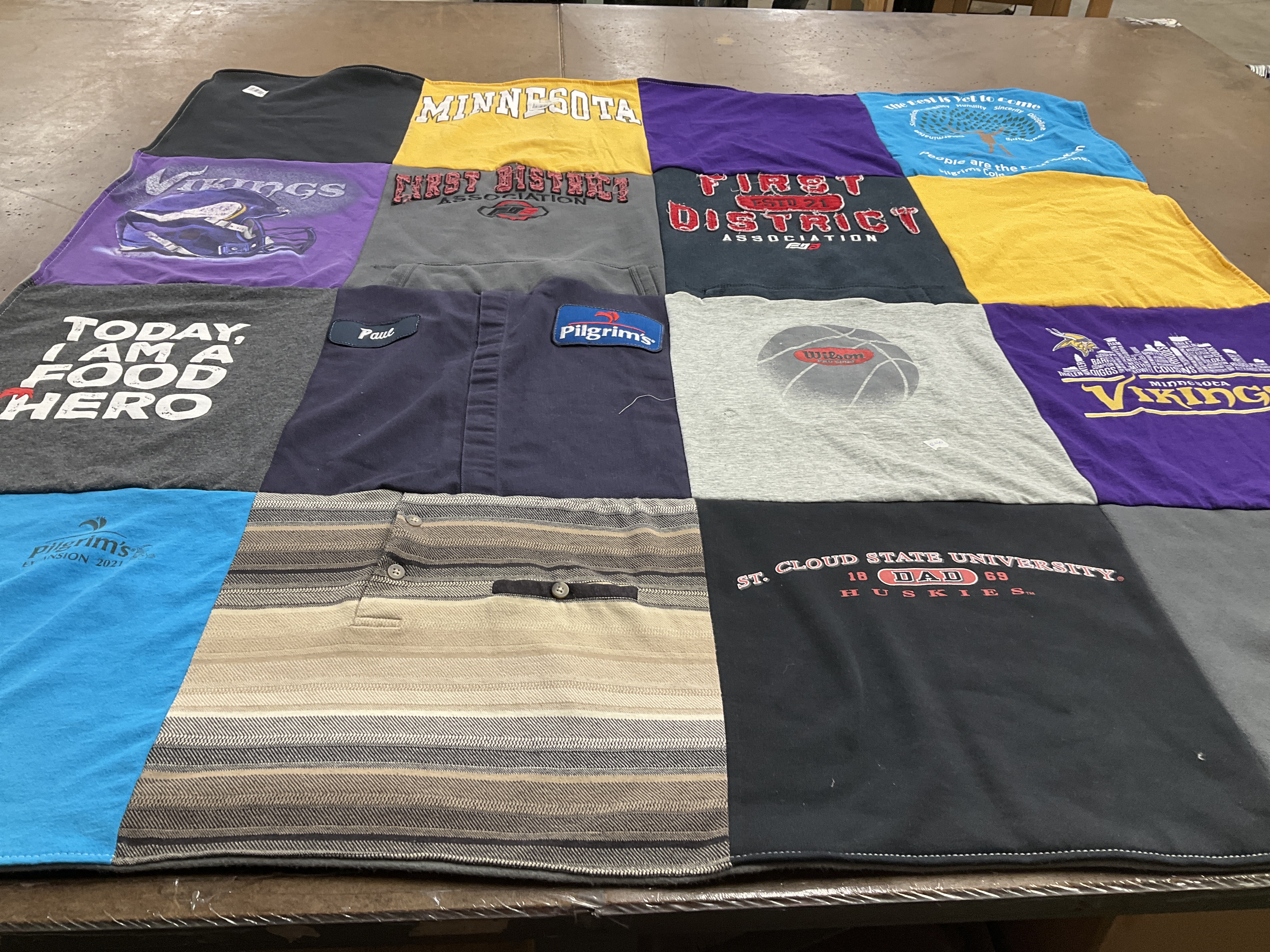 T-shirt quilt featuring minnesota vikings by Kim from MN