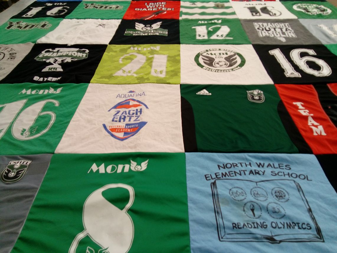 T-shirt quilt from north wales elementary school by Joyce from PA