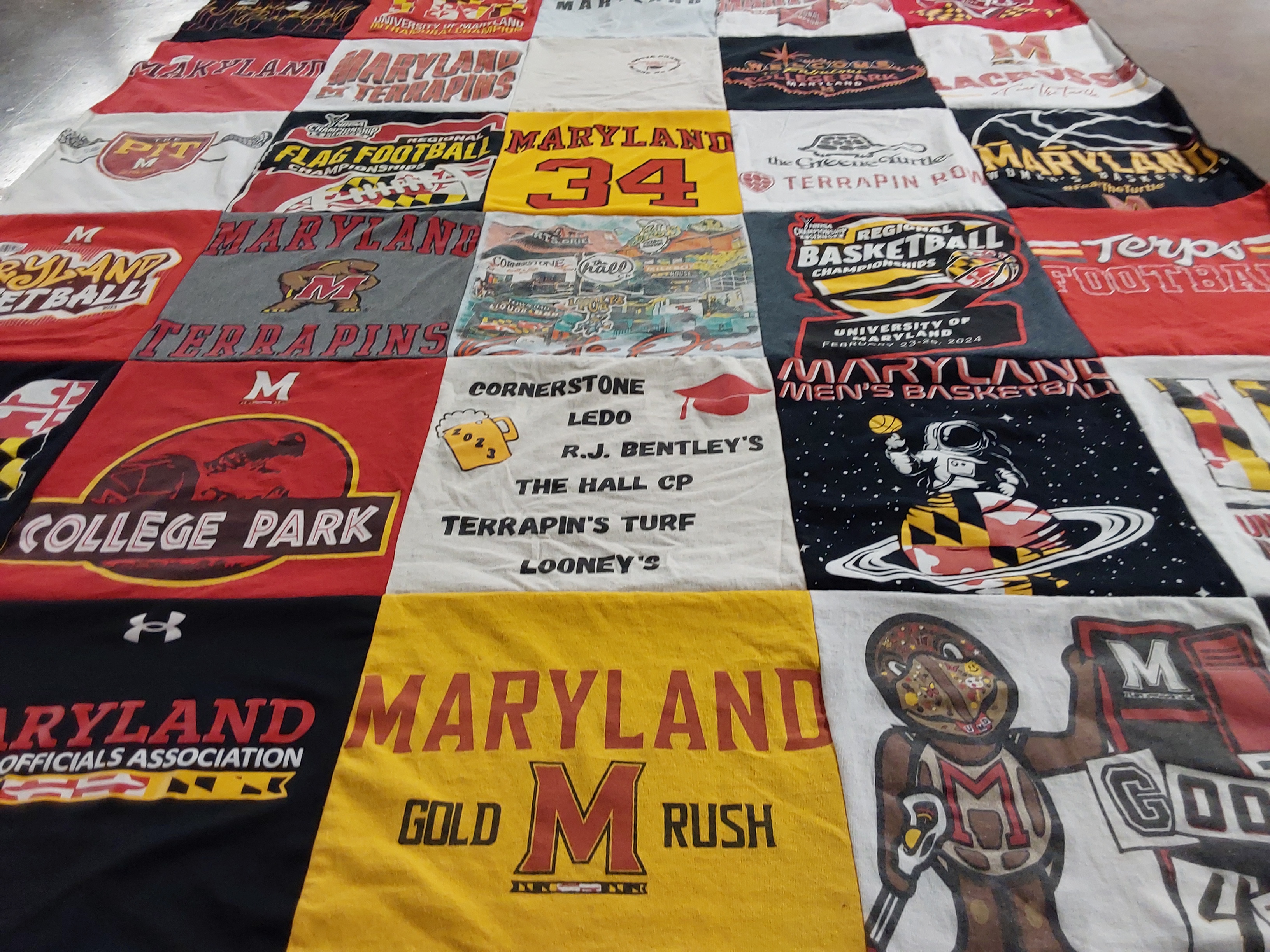 T-shirt quilt featuring maryland terrapins men's basketball, maryland terrapins football by Kaitlyn from GA