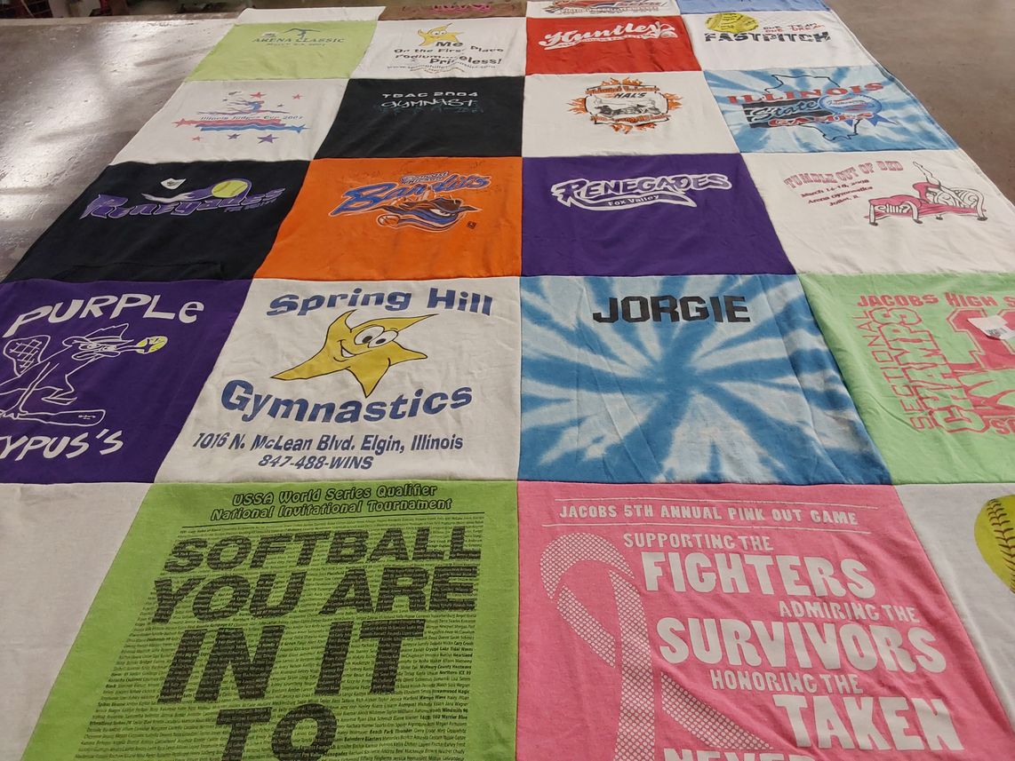 T-shirt quilt featuring renegades by Pamela from IL