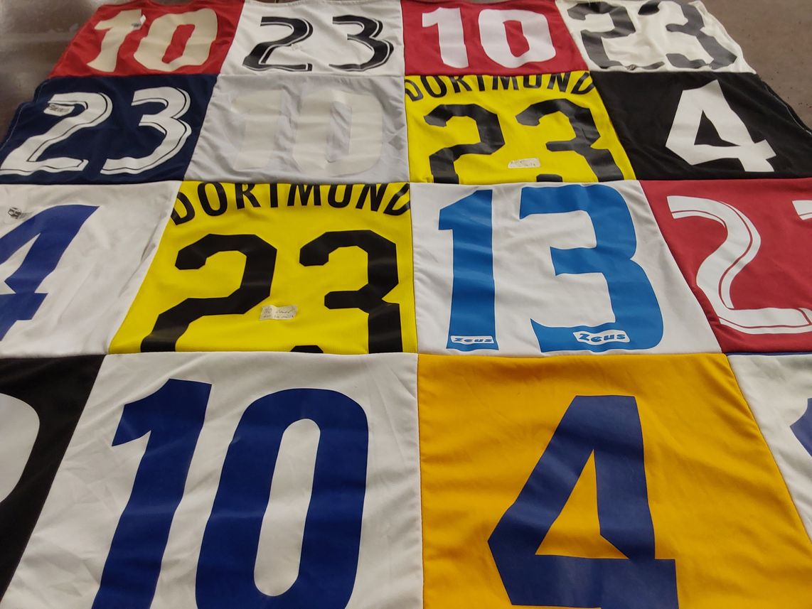 T-shirt quilt featuring fc dallas by Sandra from TX