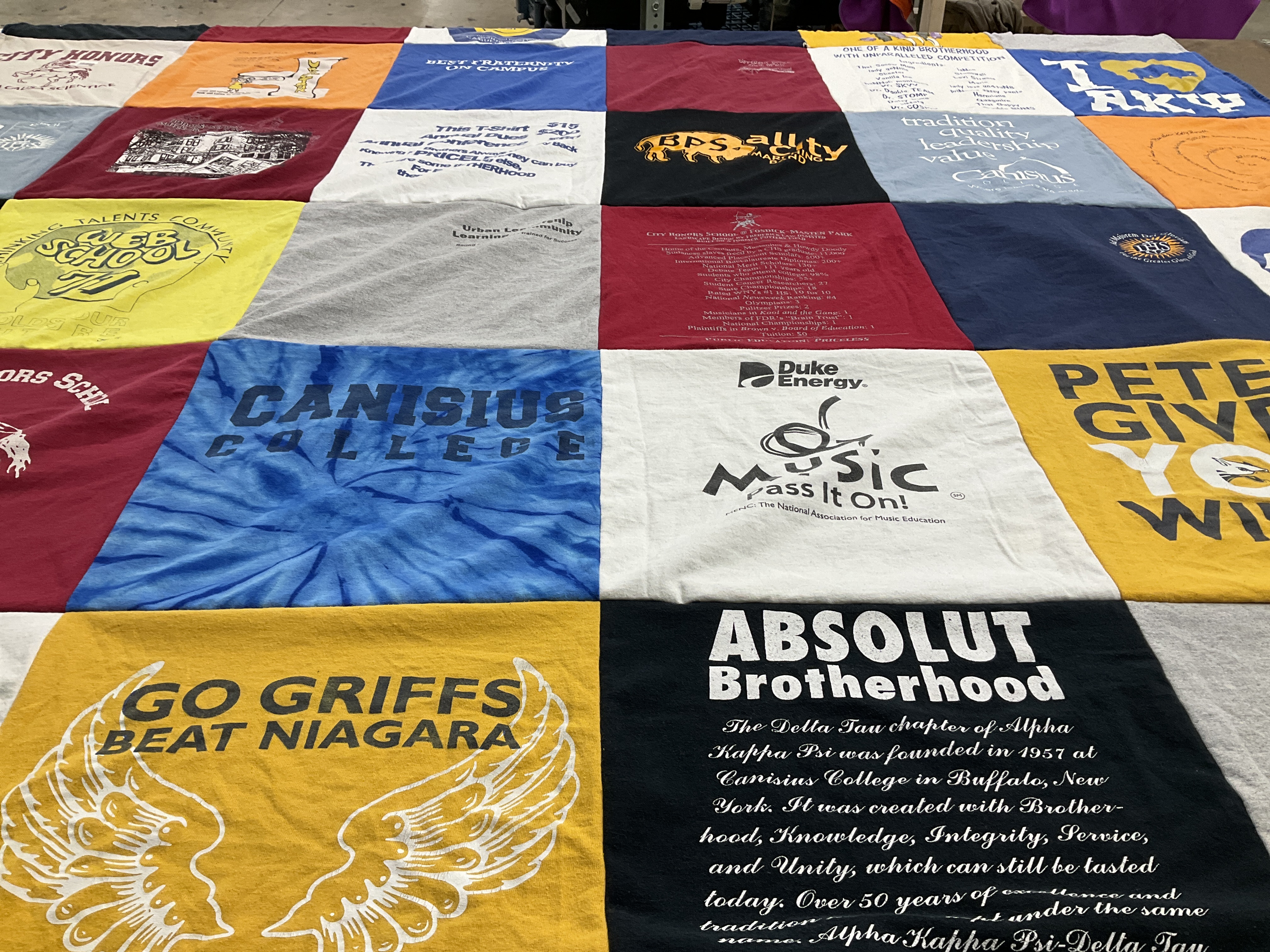 T-shirt quilt from canisius college by James from NY