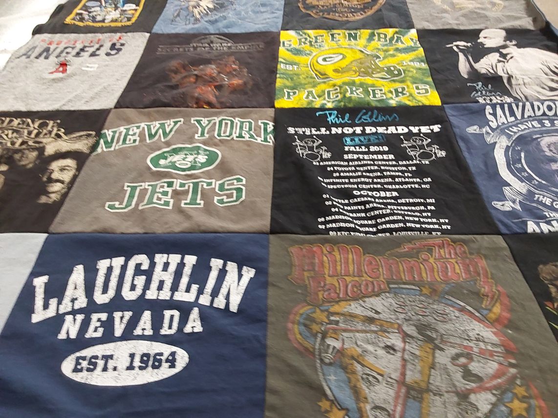 T-shirt quilt featuring new york jets, green bay packers by Herman from CA