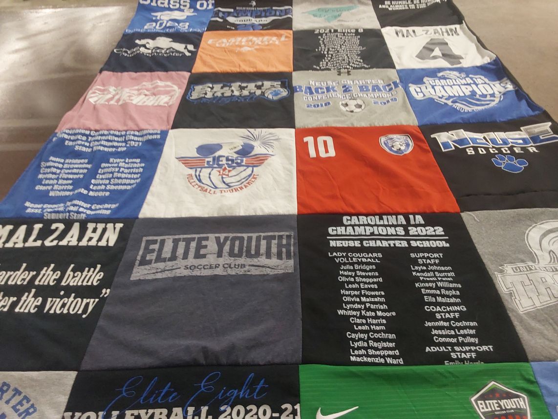 T-shirt quilt featuring lady cougars volleyball by Alice from NC