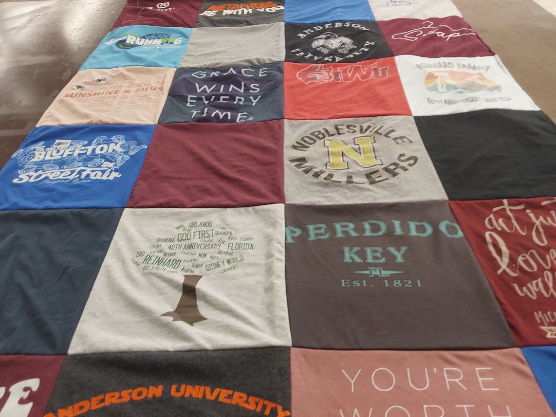 T-shirt quilt featuring noblesville millers by Carmen from IN