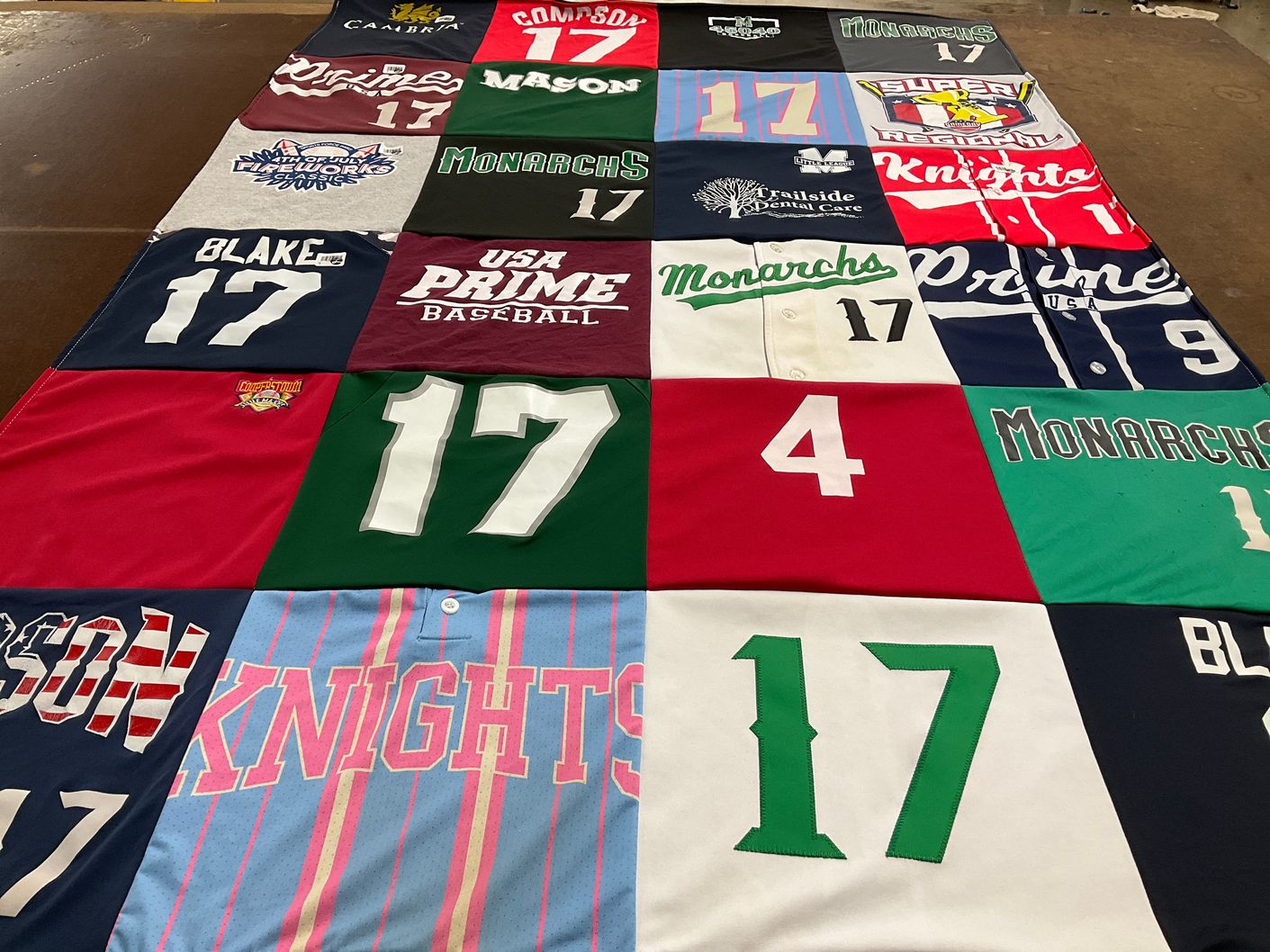 T-shirt quilt featuring monarchs, knights by Kristin from OH