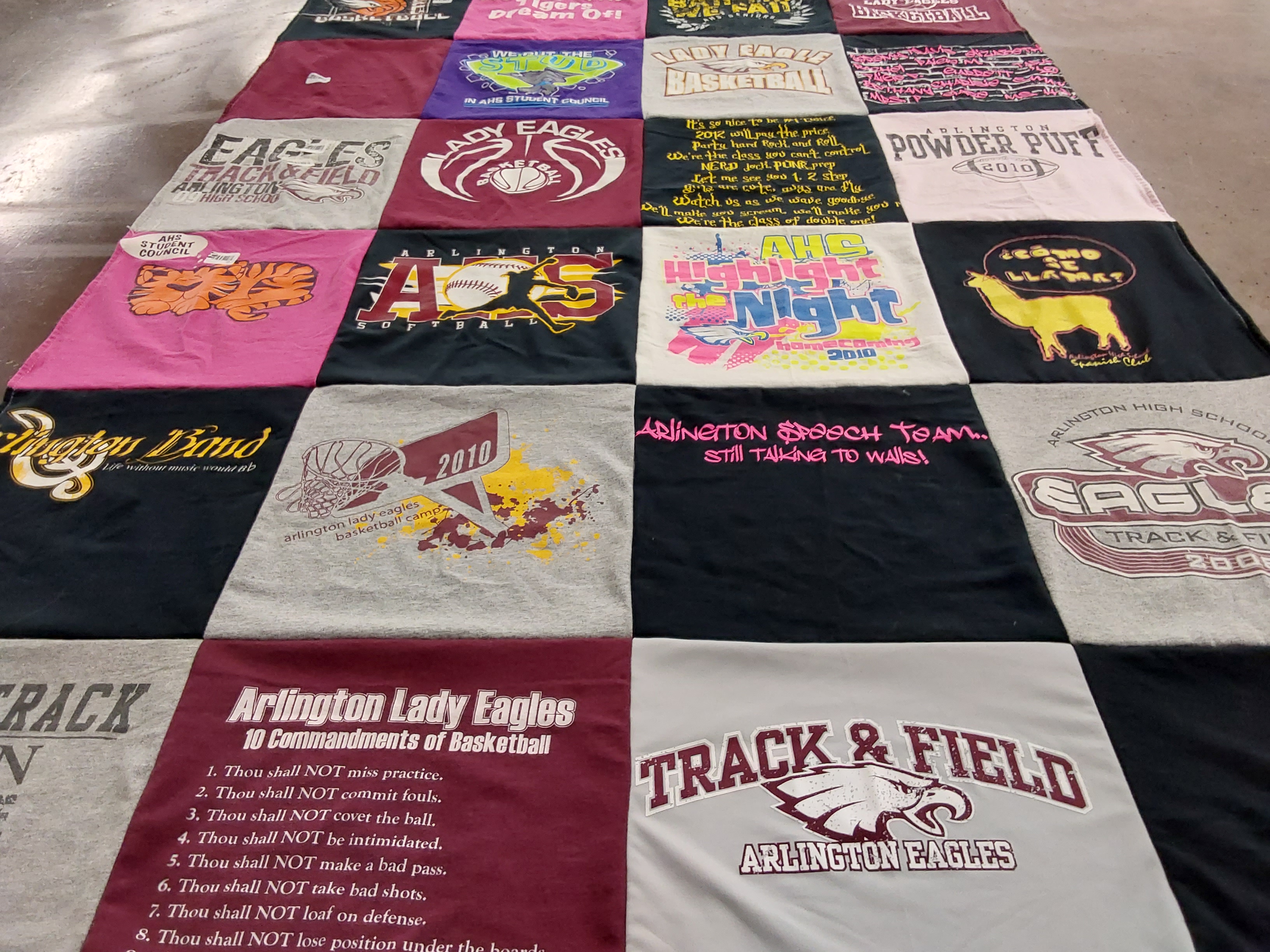T-shirt quilt featuring arlington lady eagles, arlington eagles by Donnette from NE