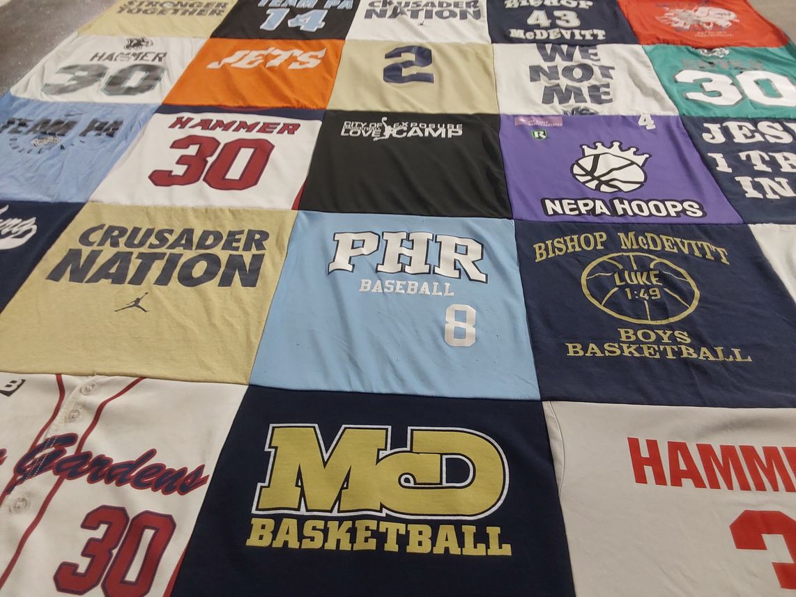 T-shirt quilt featuring phr baseball, crusader nation by Angela from PA