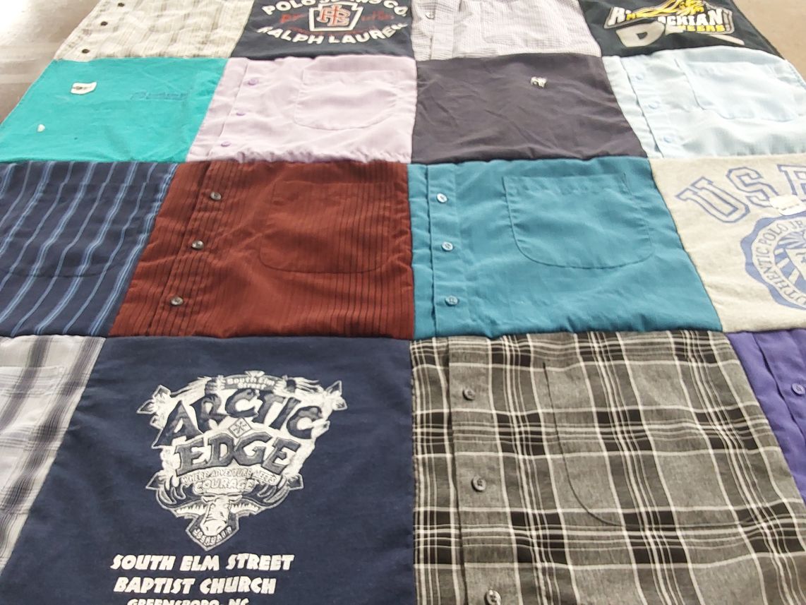 T-shirt quilt with baptist, church themes by Michelle from NC