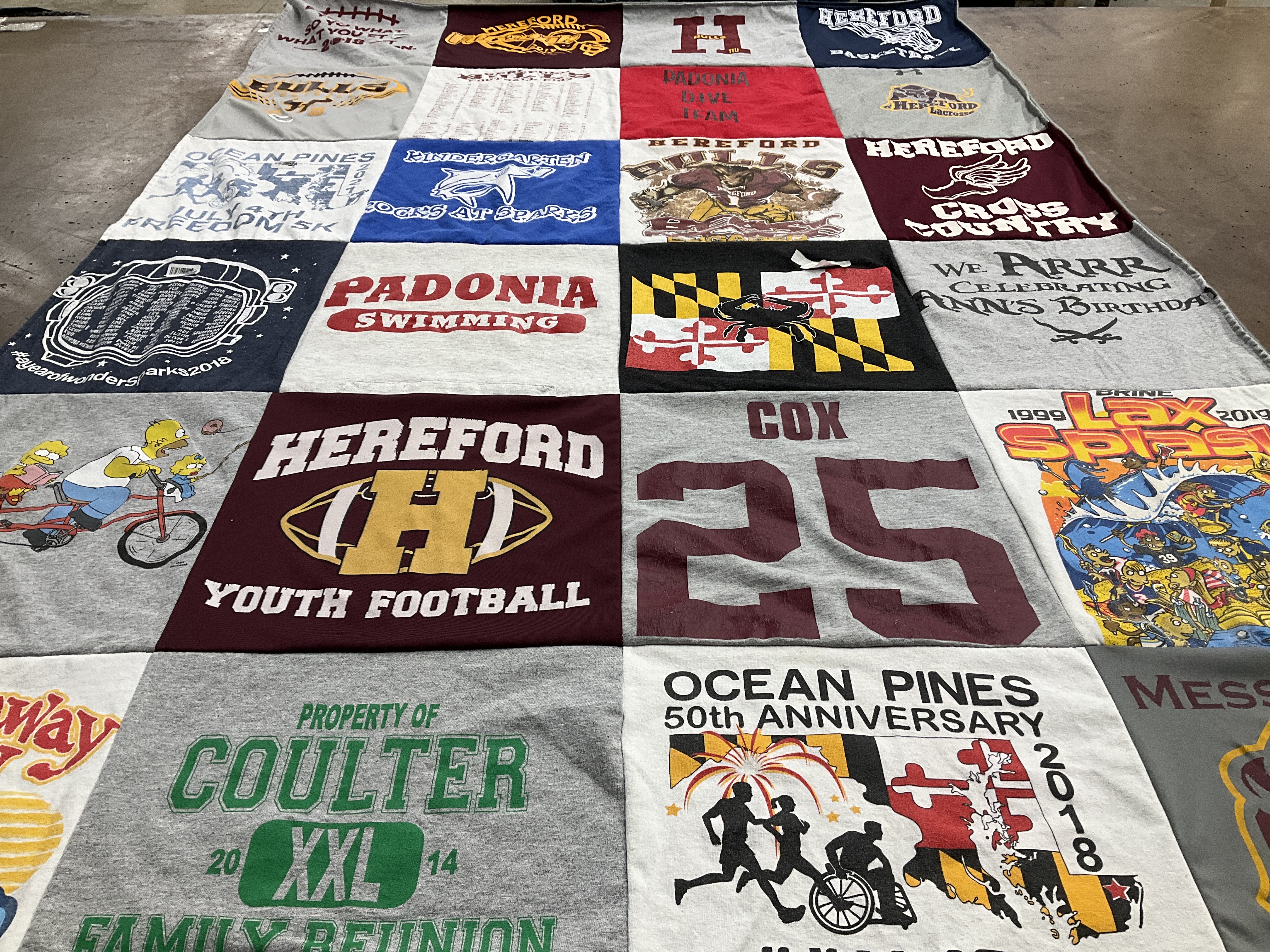 T-shirt quilt featuring hereford youth football by Jill from MD