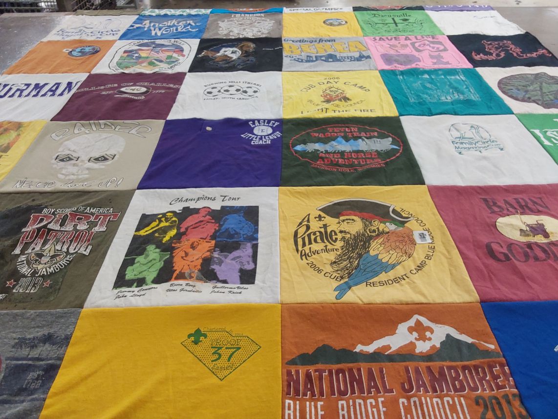 T-shirt quilt from furman university, college of charleston by Mary from SC
