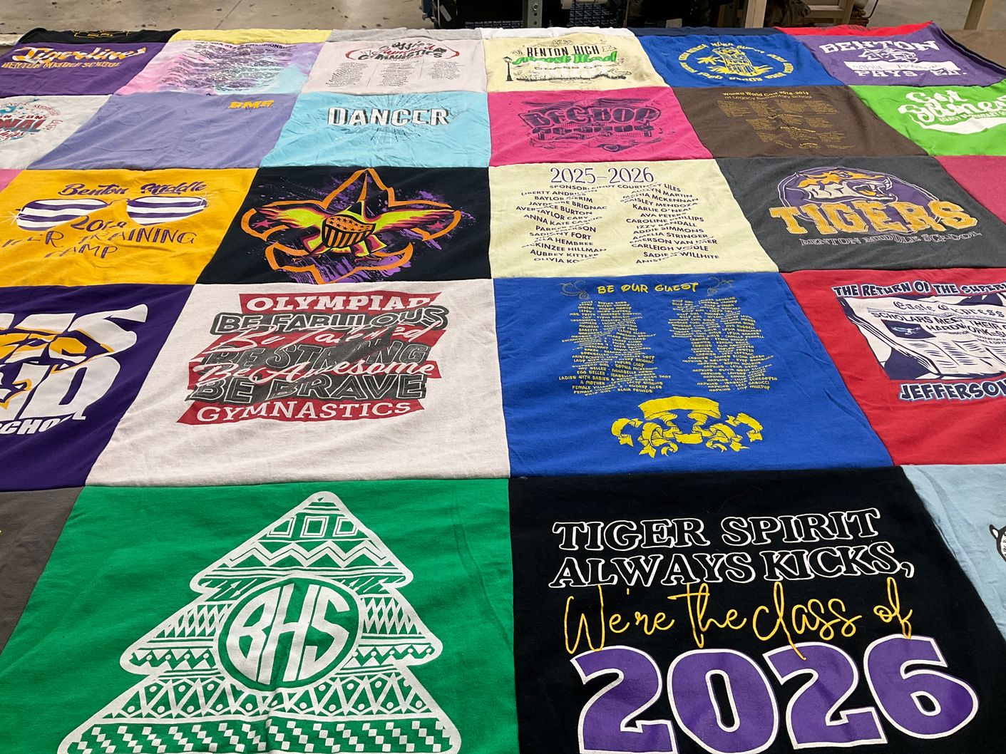 T-shirt quilt featuring tigers by Milessa from LA