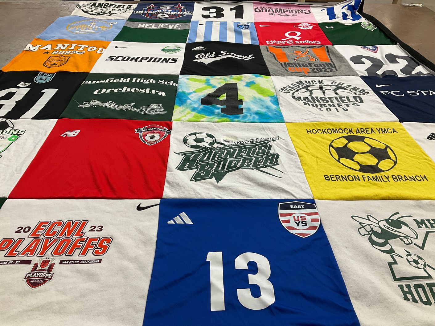 T-shirt quilt featuring mansfield hornets soccer by Loida from MA