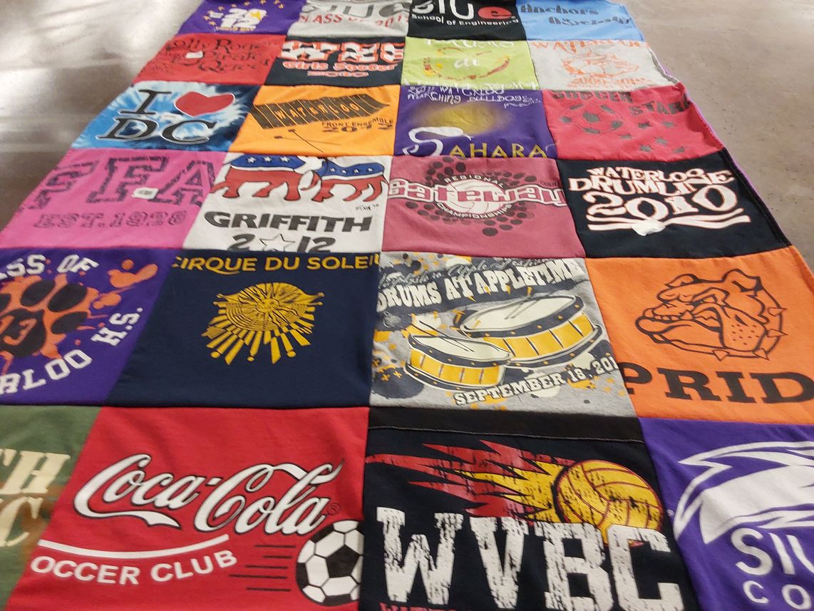 T-shirt quilt from waterloo high school, griffith high school by Sarah from MO