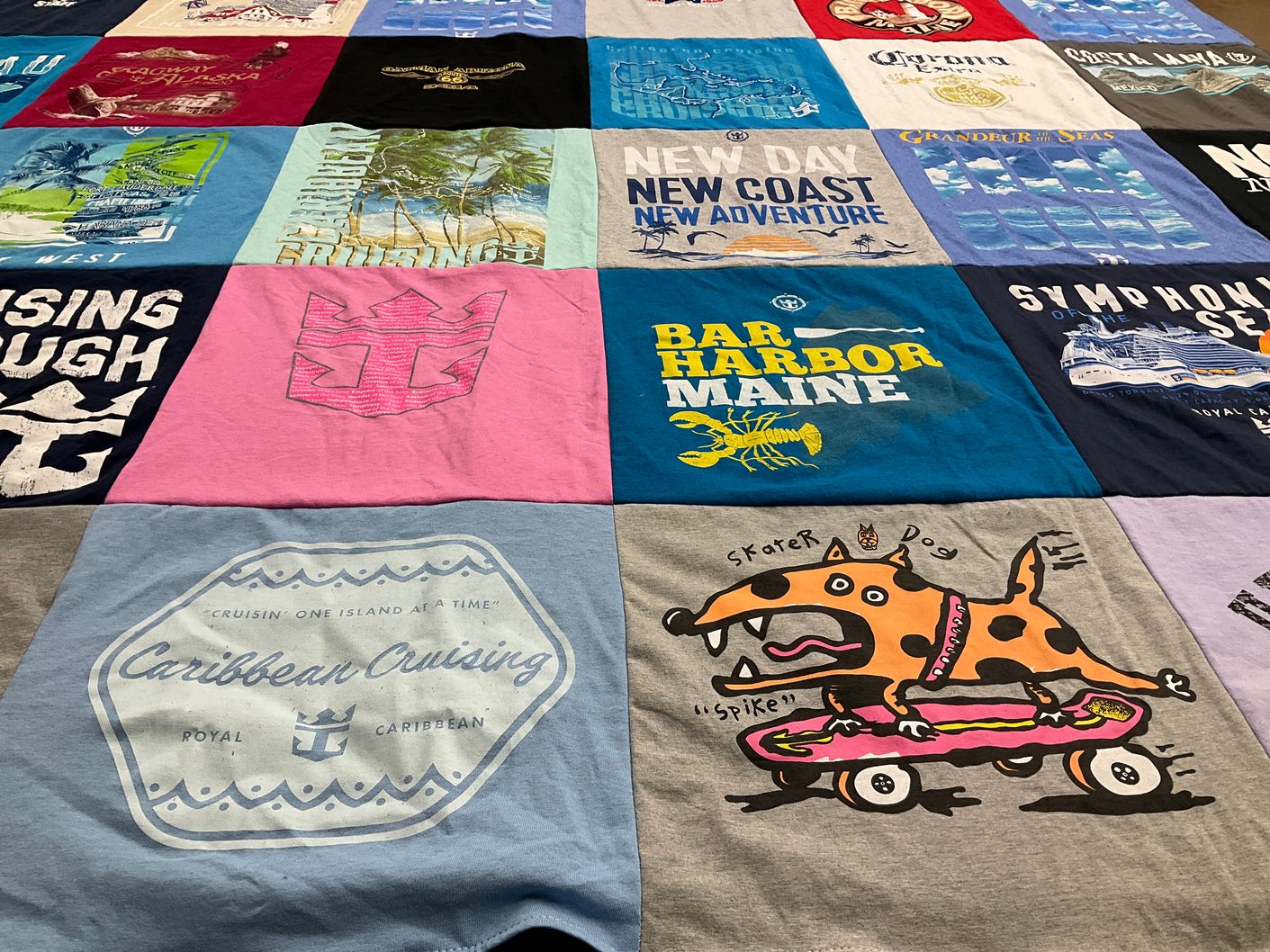 T-shirt quilt with cruising, travel themes by Anthony from NJ