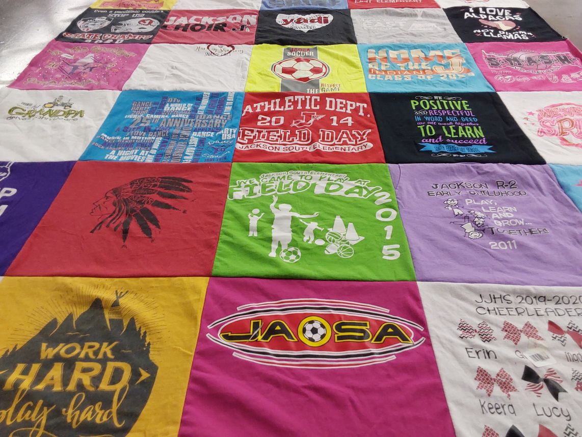 T-shirt quilt from jackson r-2 early childhood, jackson r-2 by Amanda from MO