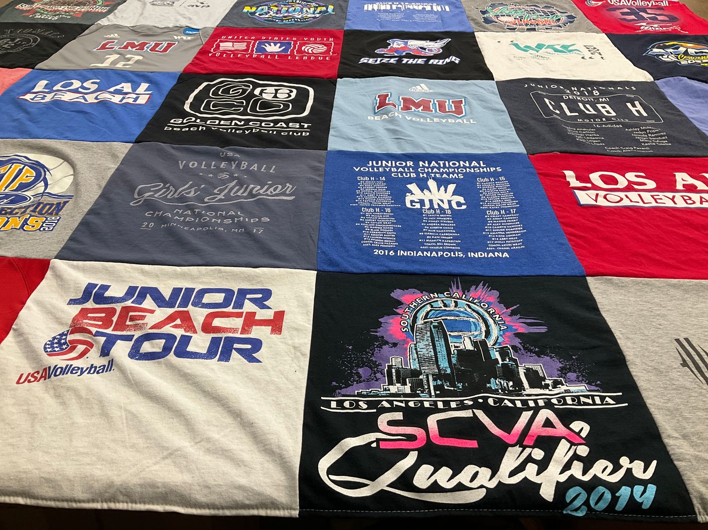 T-shirt quilt from loyola marymount university by Joni from CA