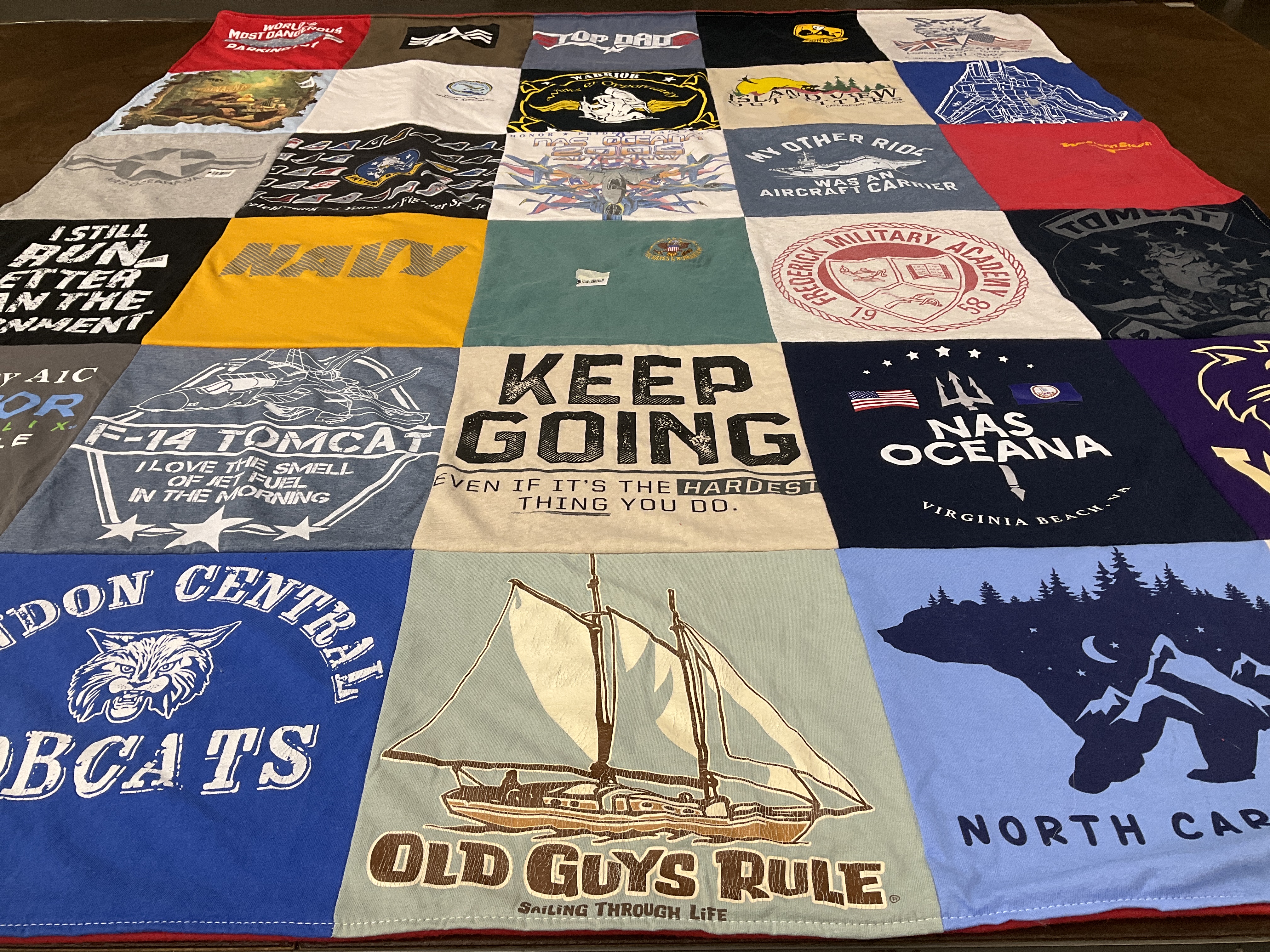 T-shirt quilt featuring london central bobcats by Jill from NC