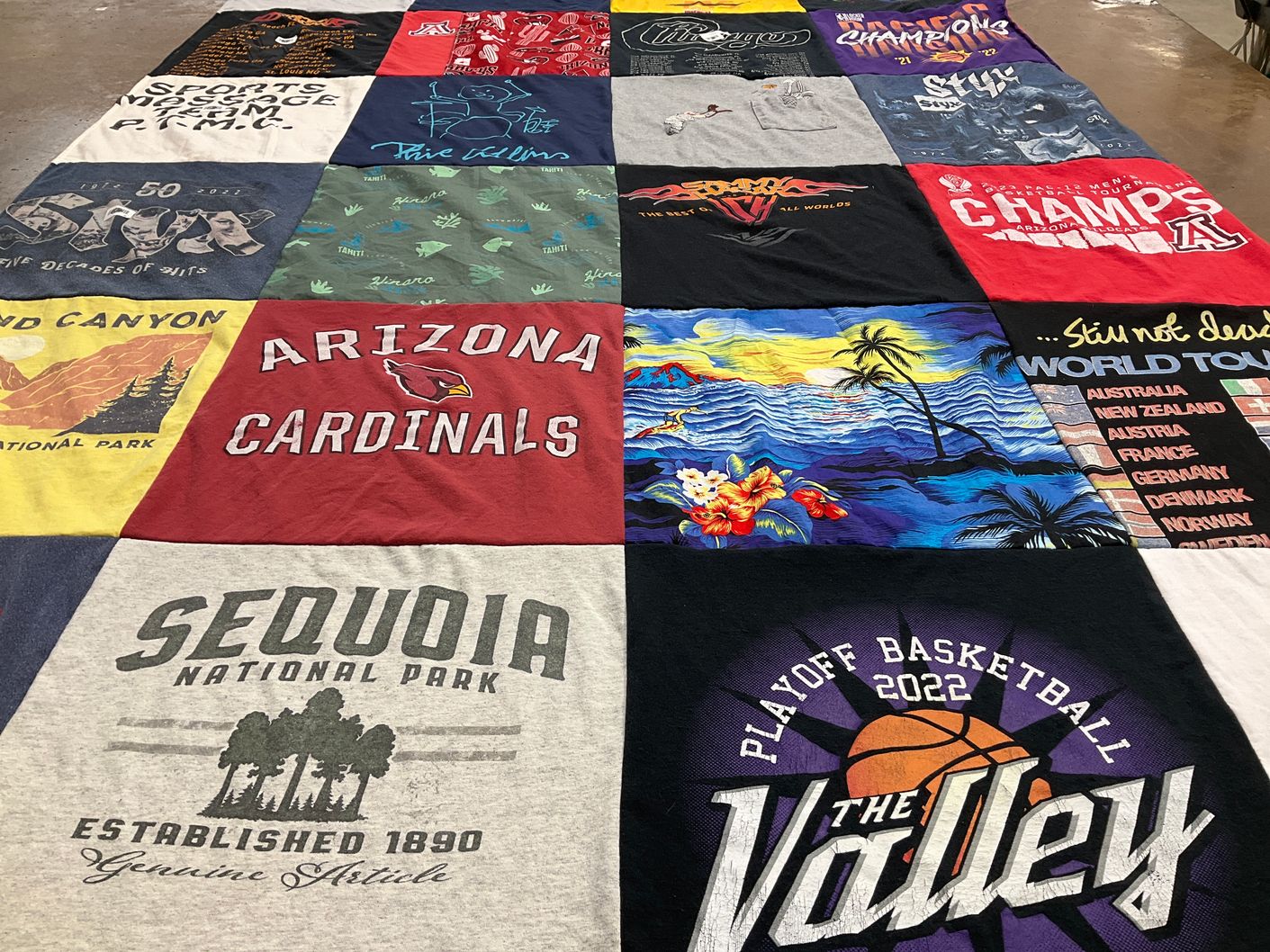 T-shirt quilt featuring arizona cardinals by Stefanie from AZ