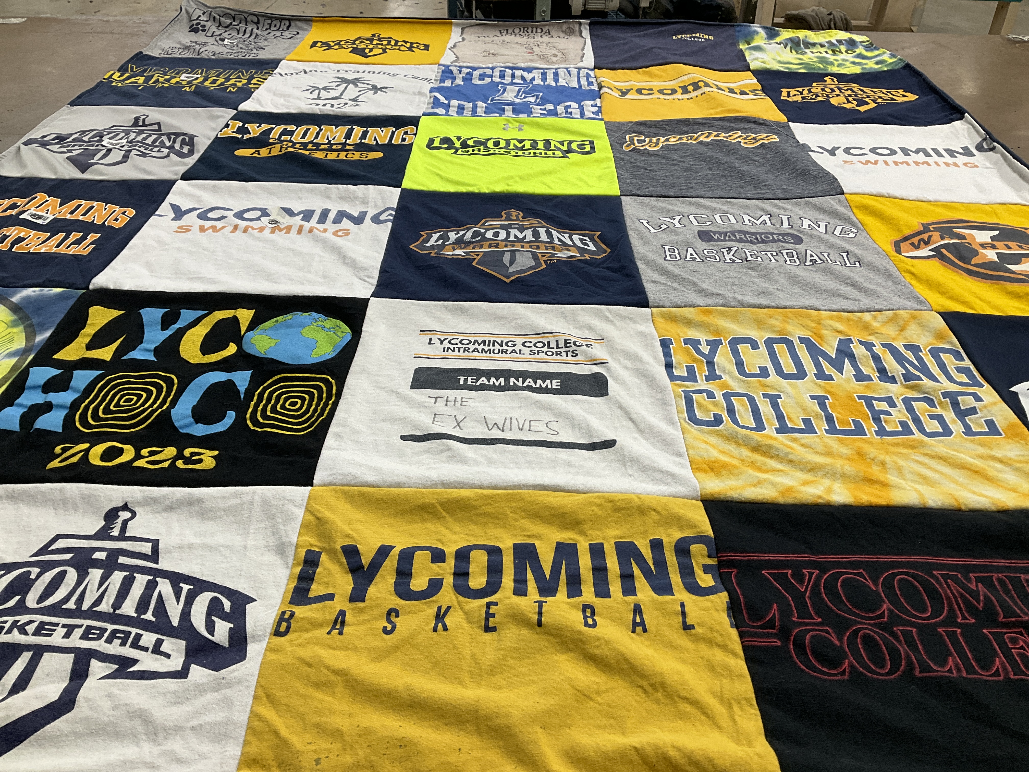 T-shirt quilt featuring lycoming college warriors basketball by Brenda from PA