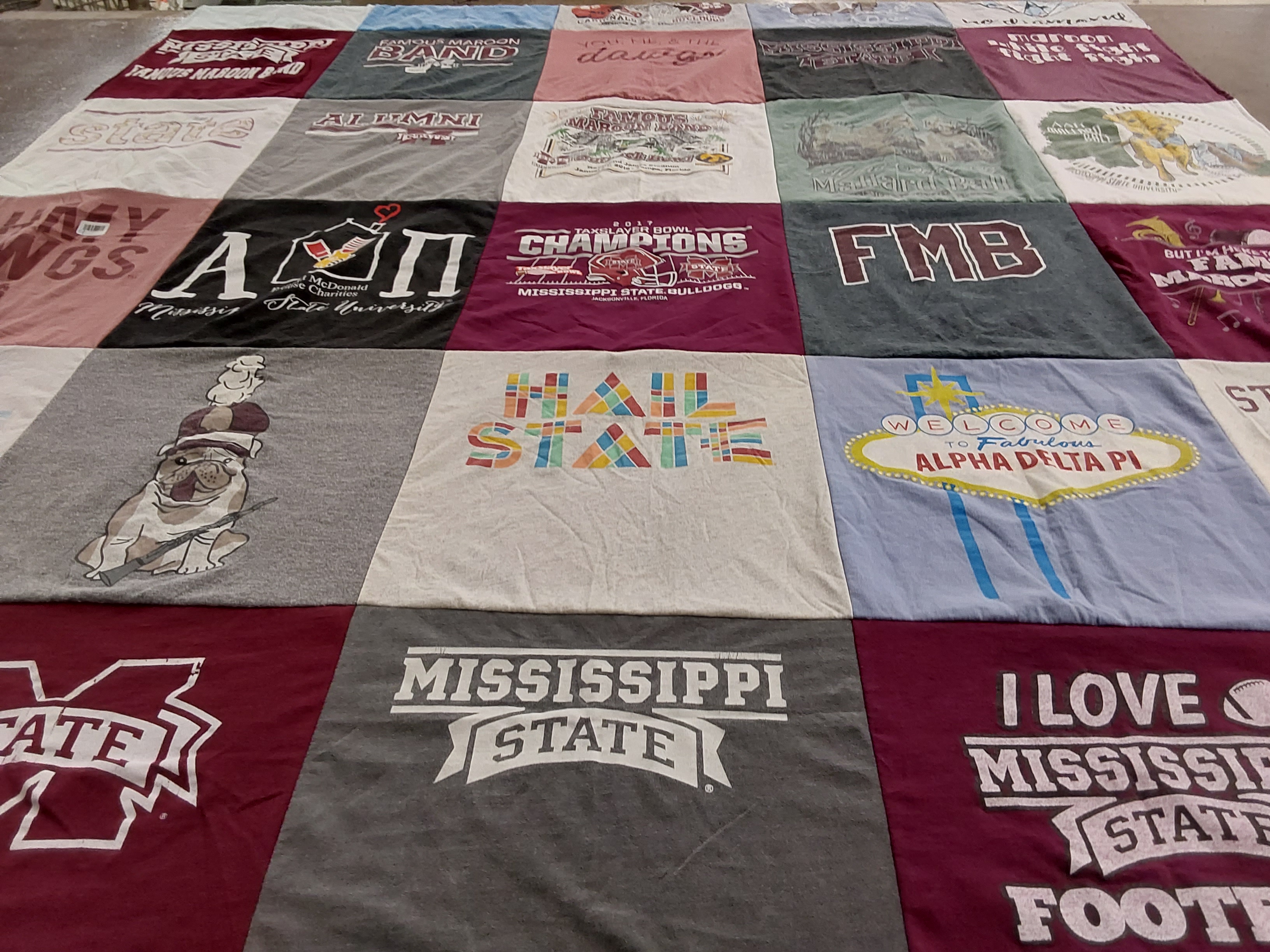 T-shirt quilt featuring mississippi state university by Yolande from LA