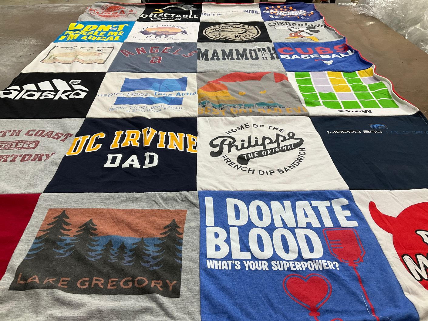 T-shirt quilt from university of california irvine by Steve from CA
