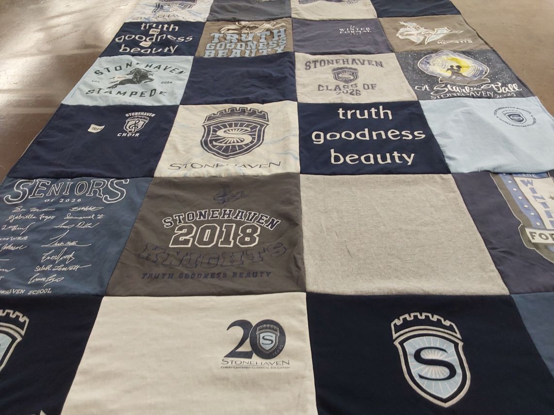 T-shirt quilt featuring stonehaven knights by Melissa from GA