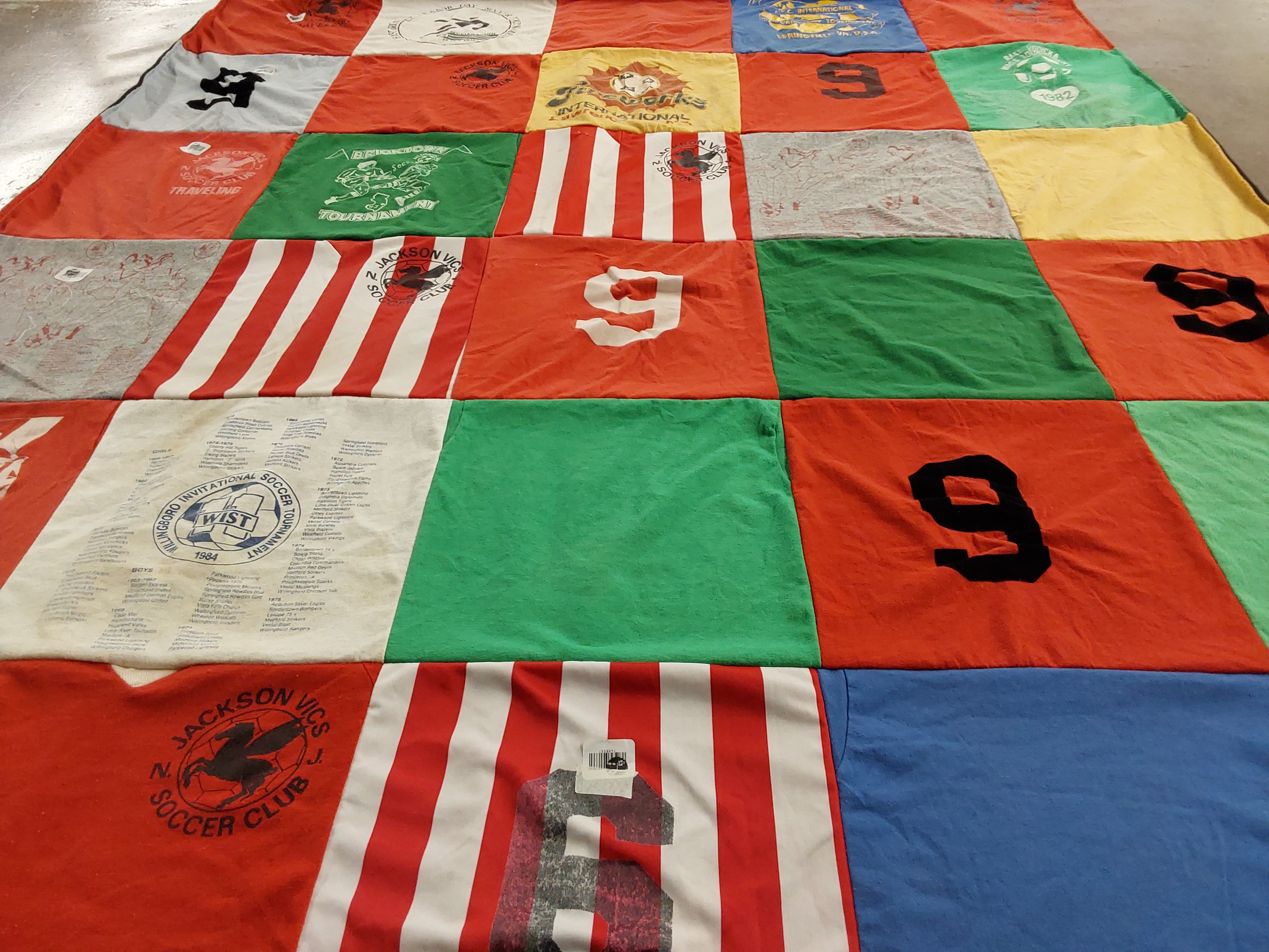 T-shirt quilt with soccer themes by William from PA
