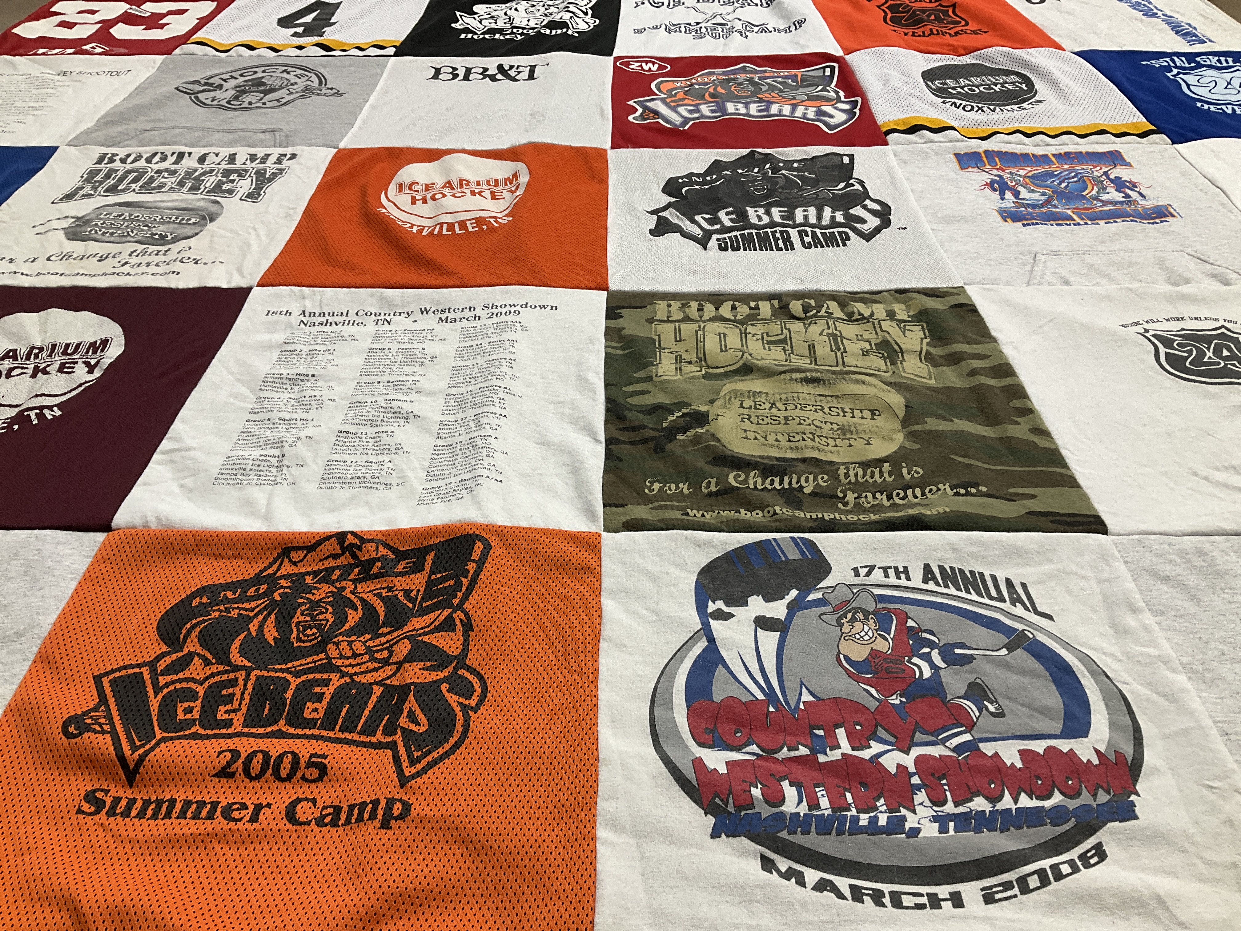 T-shirt quilt featuring icebeams by Cynthia from TN