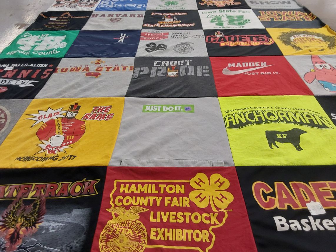 T-shirt quilt from iowa state university by Kay from IA