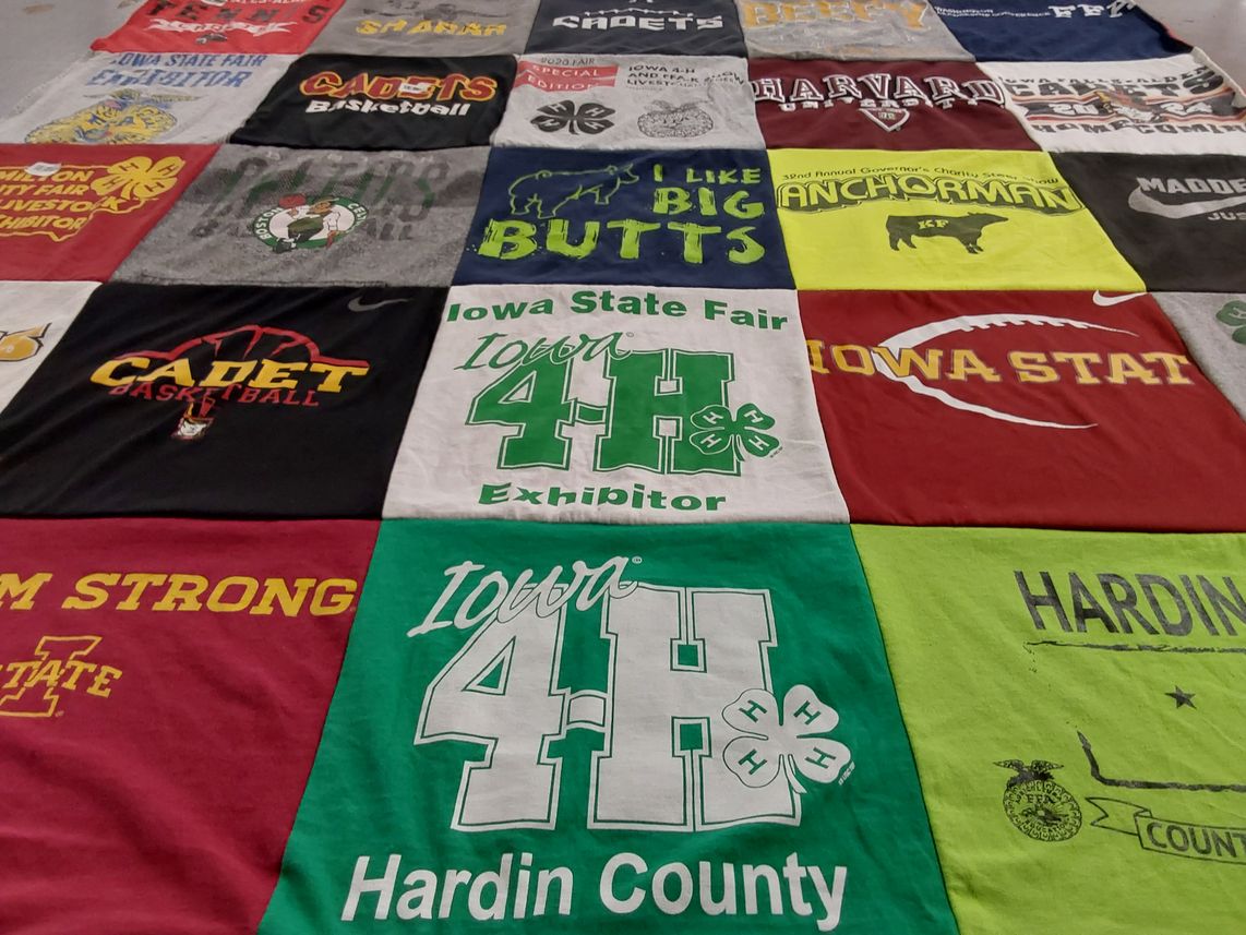 T-shirt quilt featuring iowa state university cadets basketball by Kay from IA