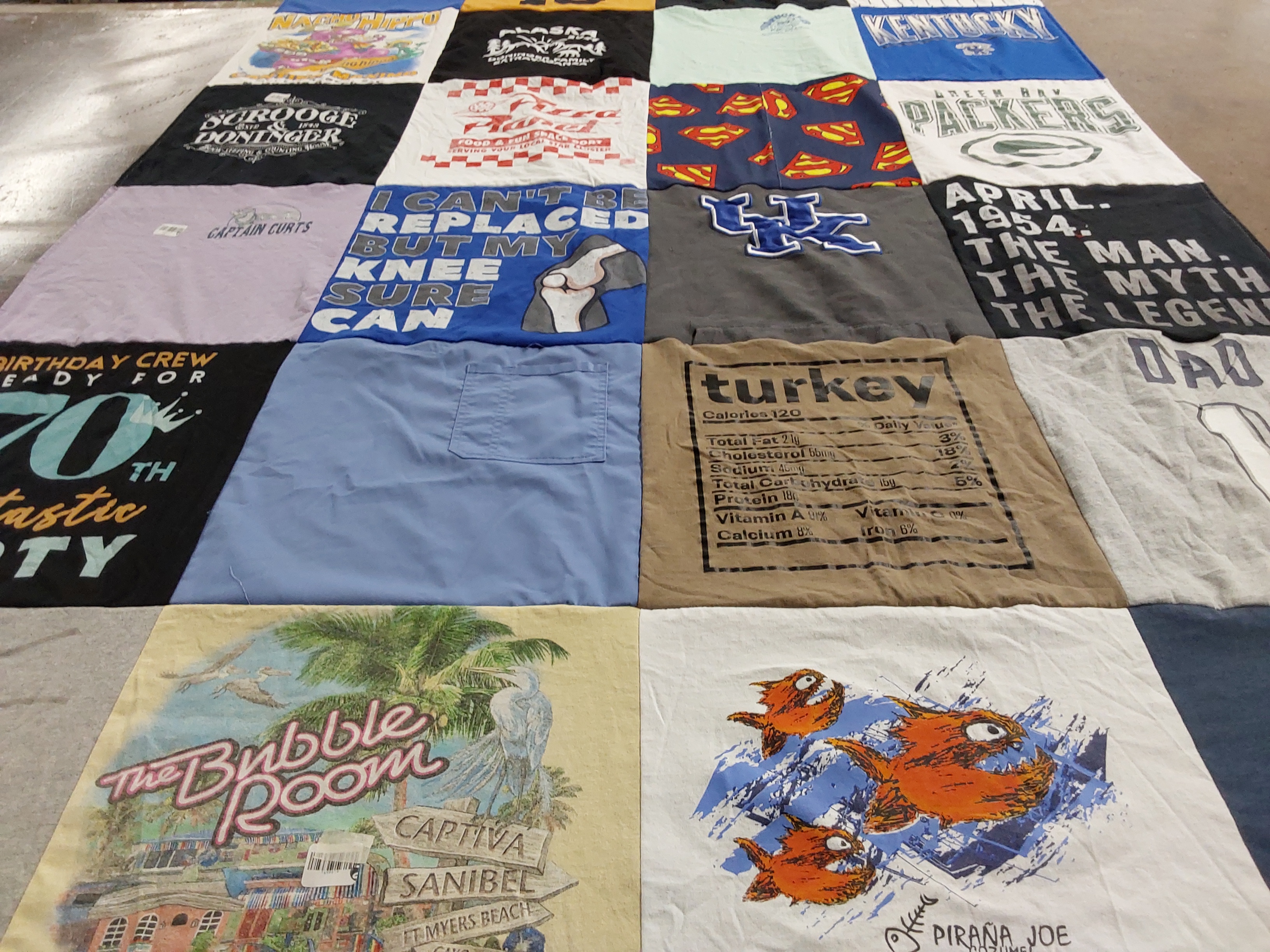 T-shirt quilt featuring green bay packers by Julie from IN
