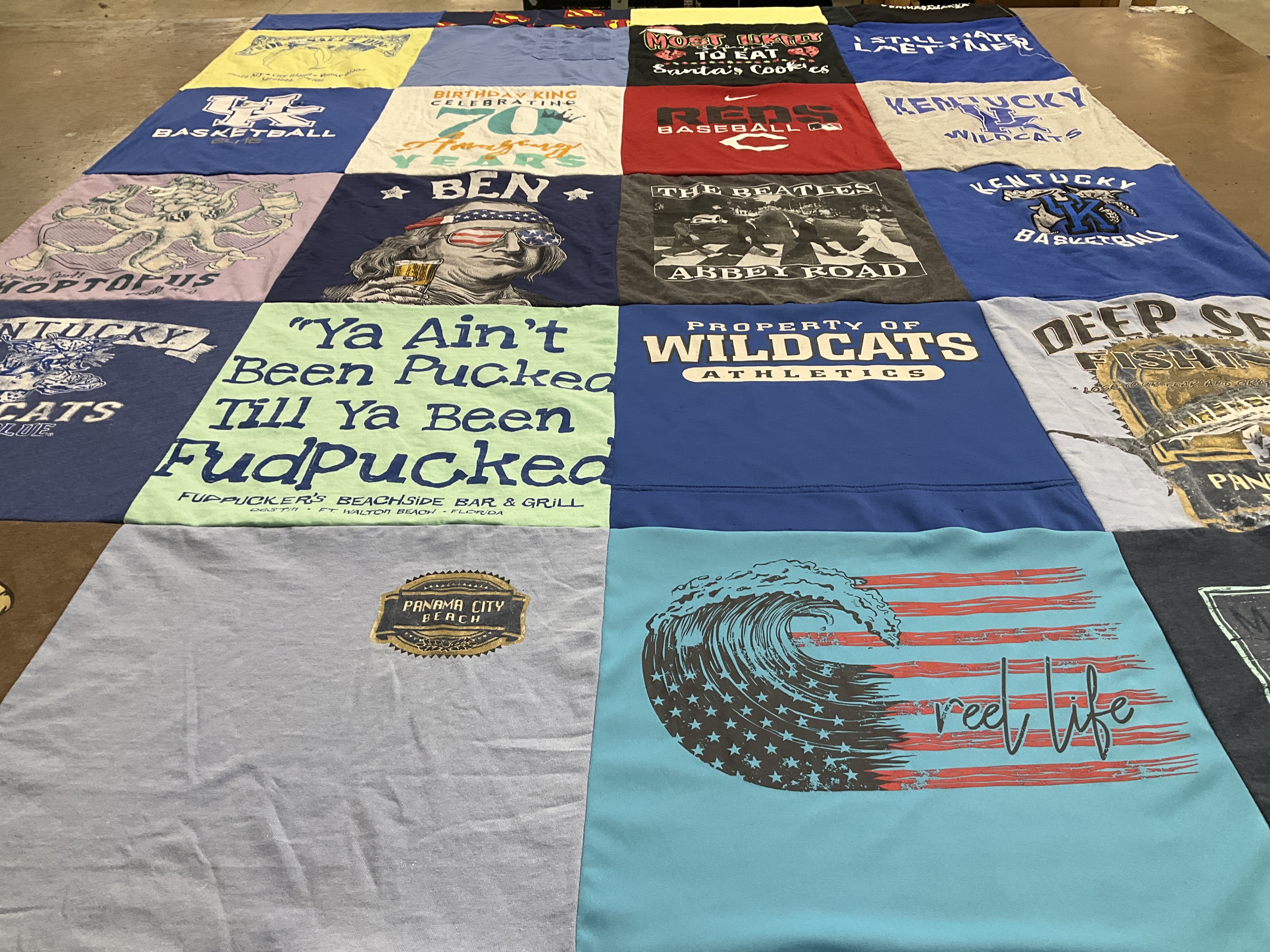 T-shirt quilt featuring university of kentucky wildcats baseball by Julie from IN