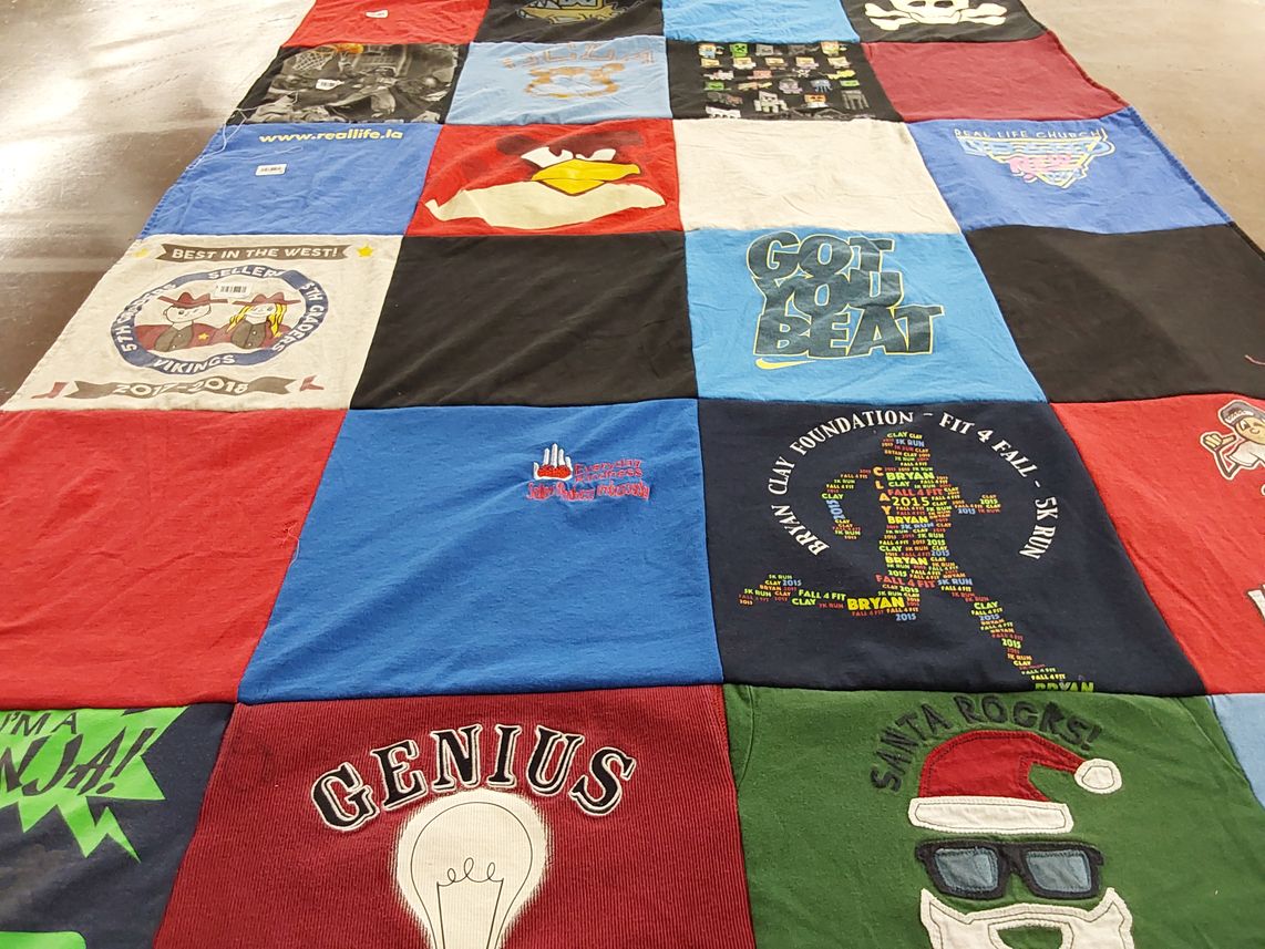T-shirt quilt from vikings high school by yolanda from CA