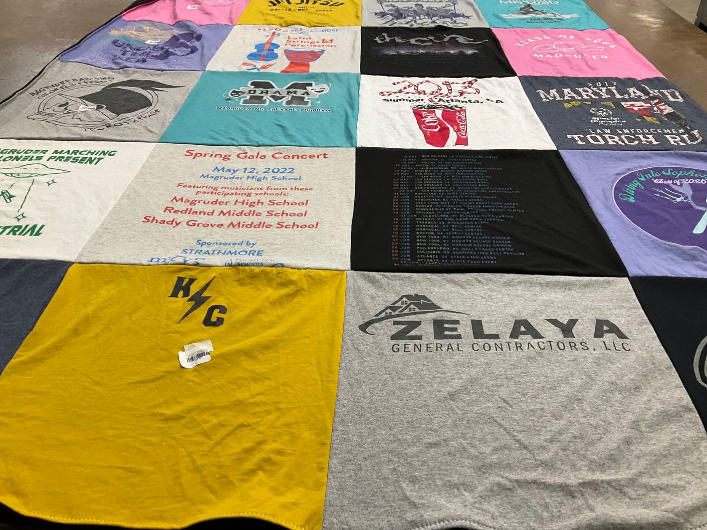 T-shirt quilt from magruder high school, redland middle school by Steve from MD