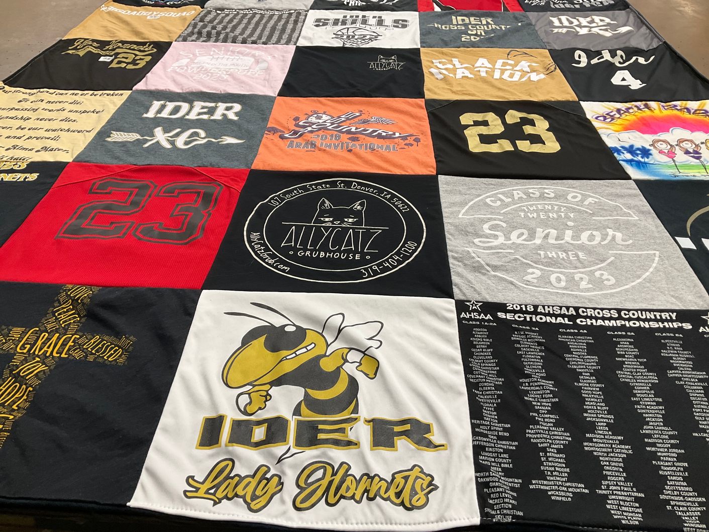 T-shirt quilt featuring ider lady hornets by Shannon from AL
