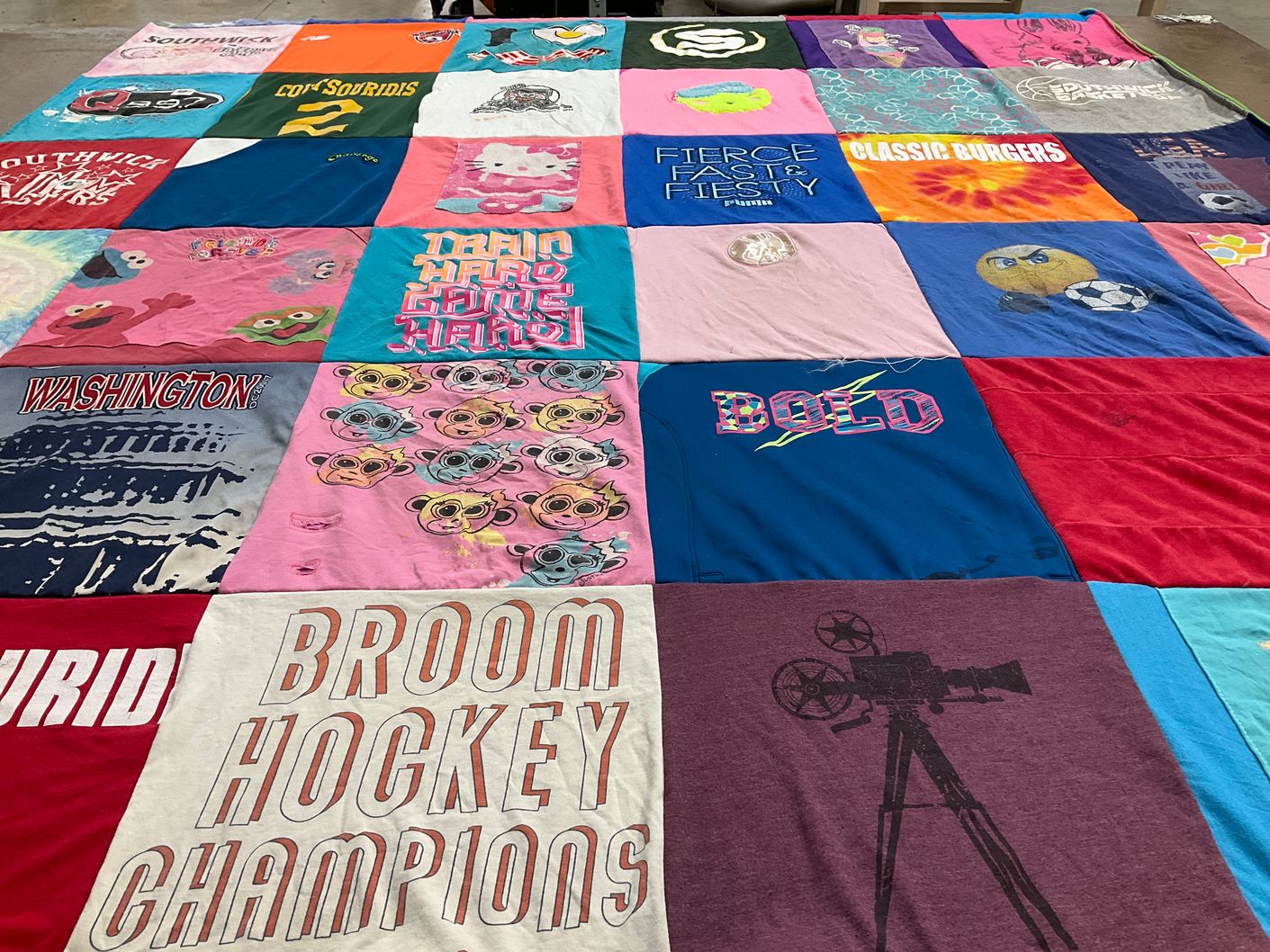 T-shirt quilt from washington university by Karin from MA
