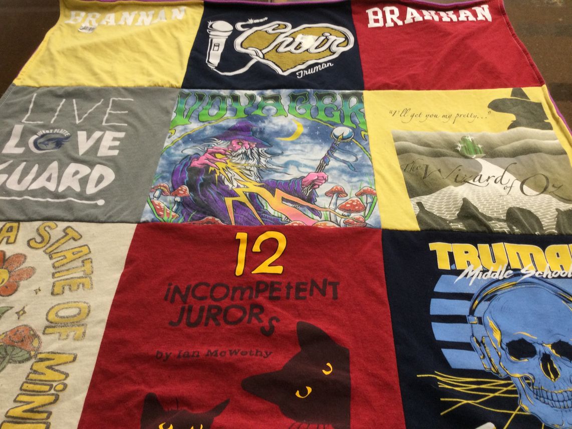 T-shirt quilt from truman middle school by Jessica from MO