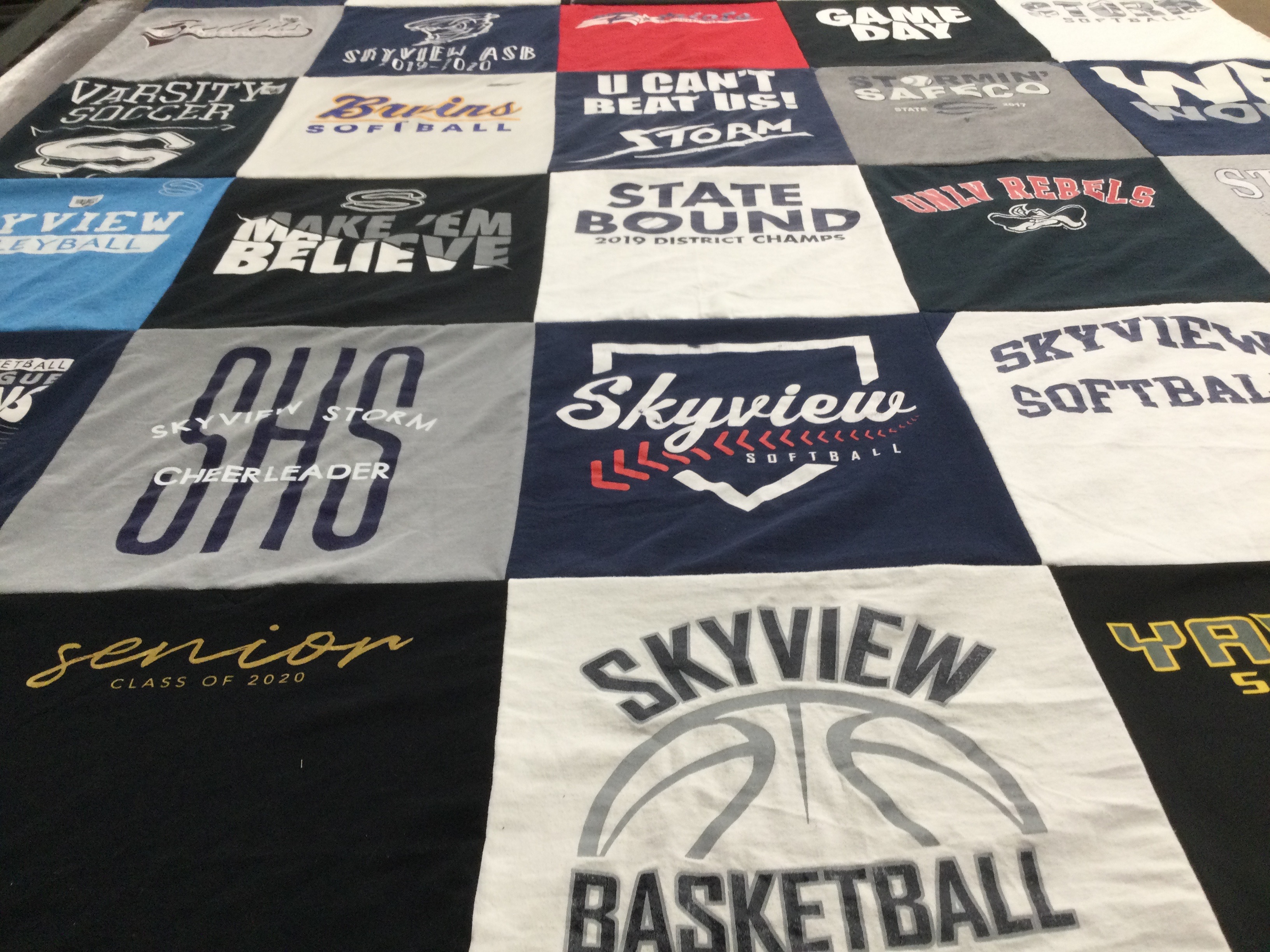 T-shirt quilt featuring skyview high school basketball, skyview high school softball by Kimberly from WA