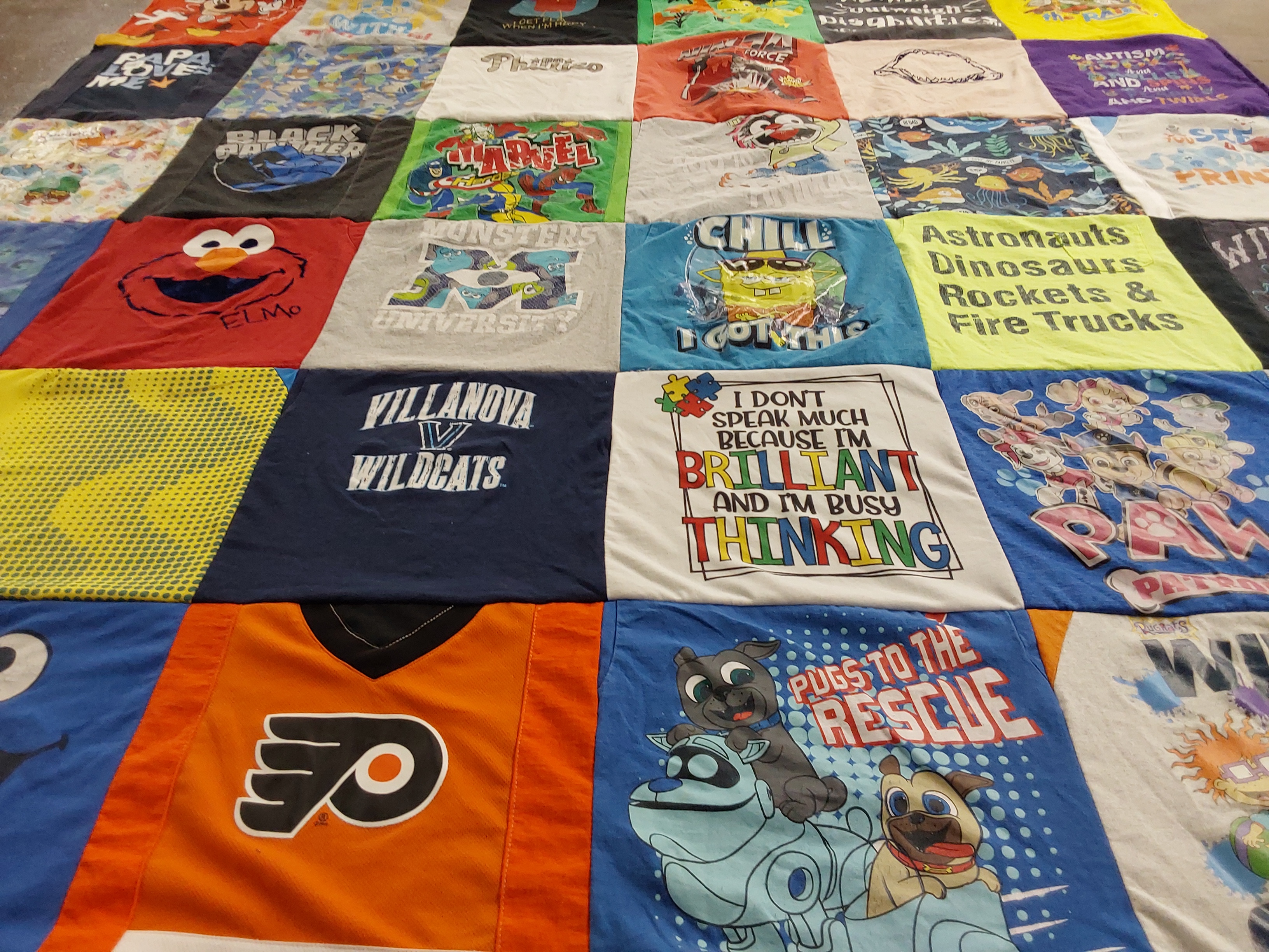 T-shirt quilt from villanova university by Katie from PA