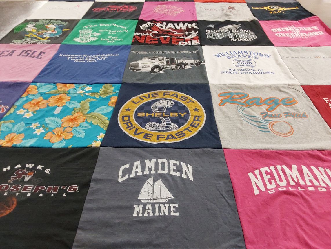 T-shirt quilt featuring williamstown braves, joseph's basketball by Barbara from NJ