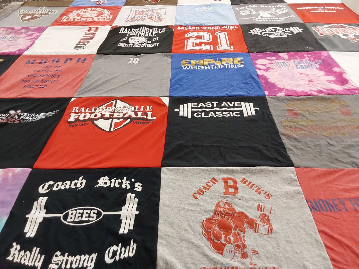 T-shirt quilt from baldwinsville football by Elaine from NY