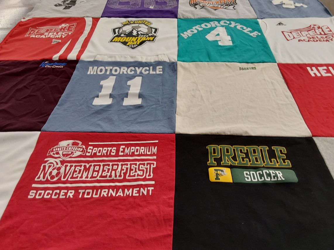T-shirt quilt featuring preble high school by Kerrie from WI