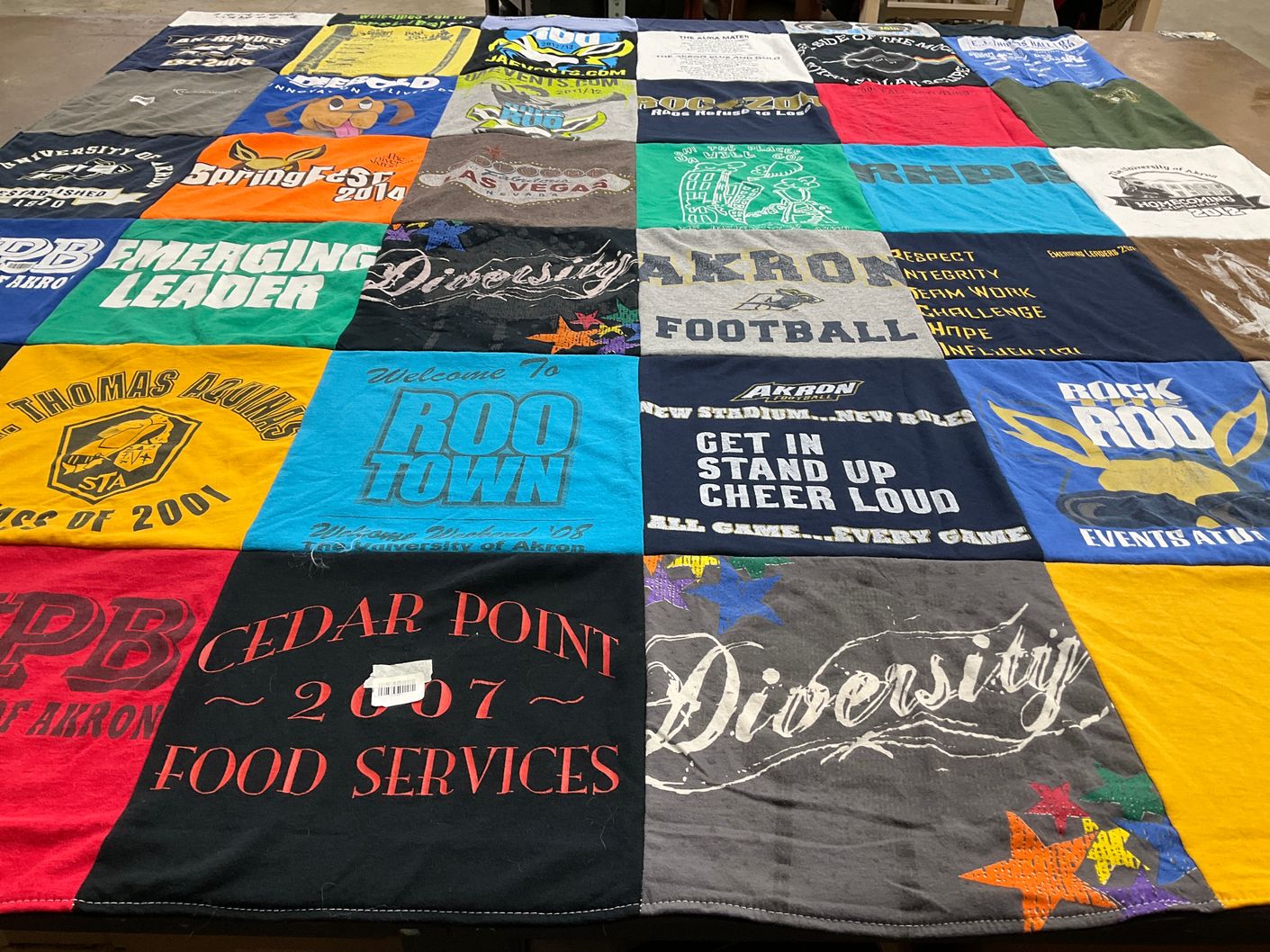 T-shirt quilt featuring akron football by Anthony from OH